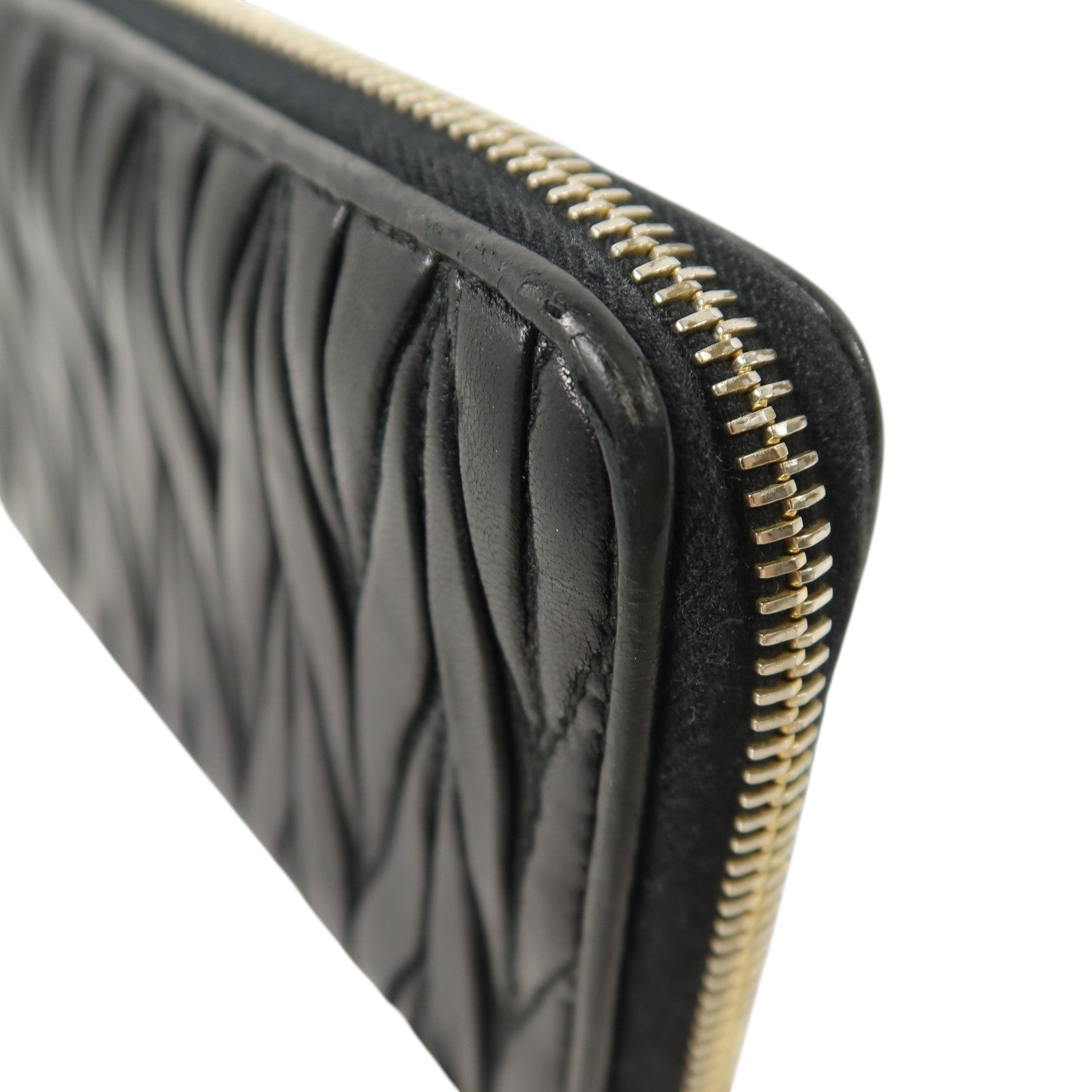 Miu Miu 羊皮皮革Zipper Long Wallet金扣長錢包