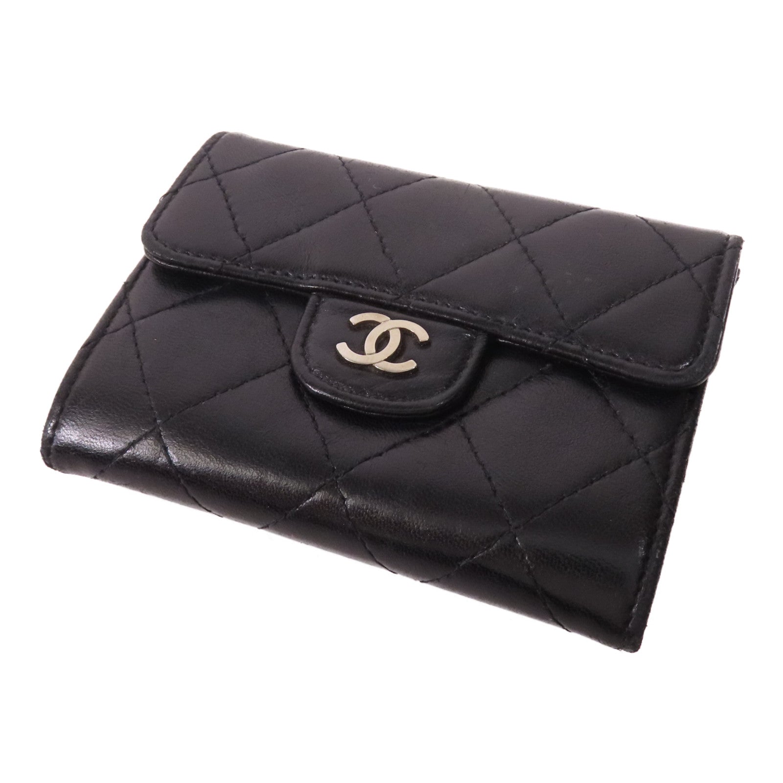 CHANEL 羊皮皮革Card Case銀扣卡片套