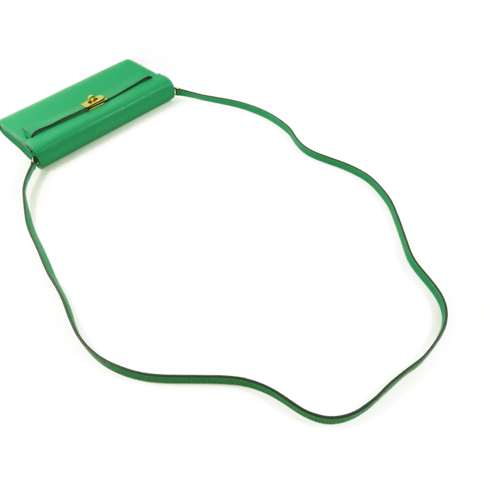 HERMES Chevre皮革Kelly To Go金扣肩背袋6W Menthe/綠色