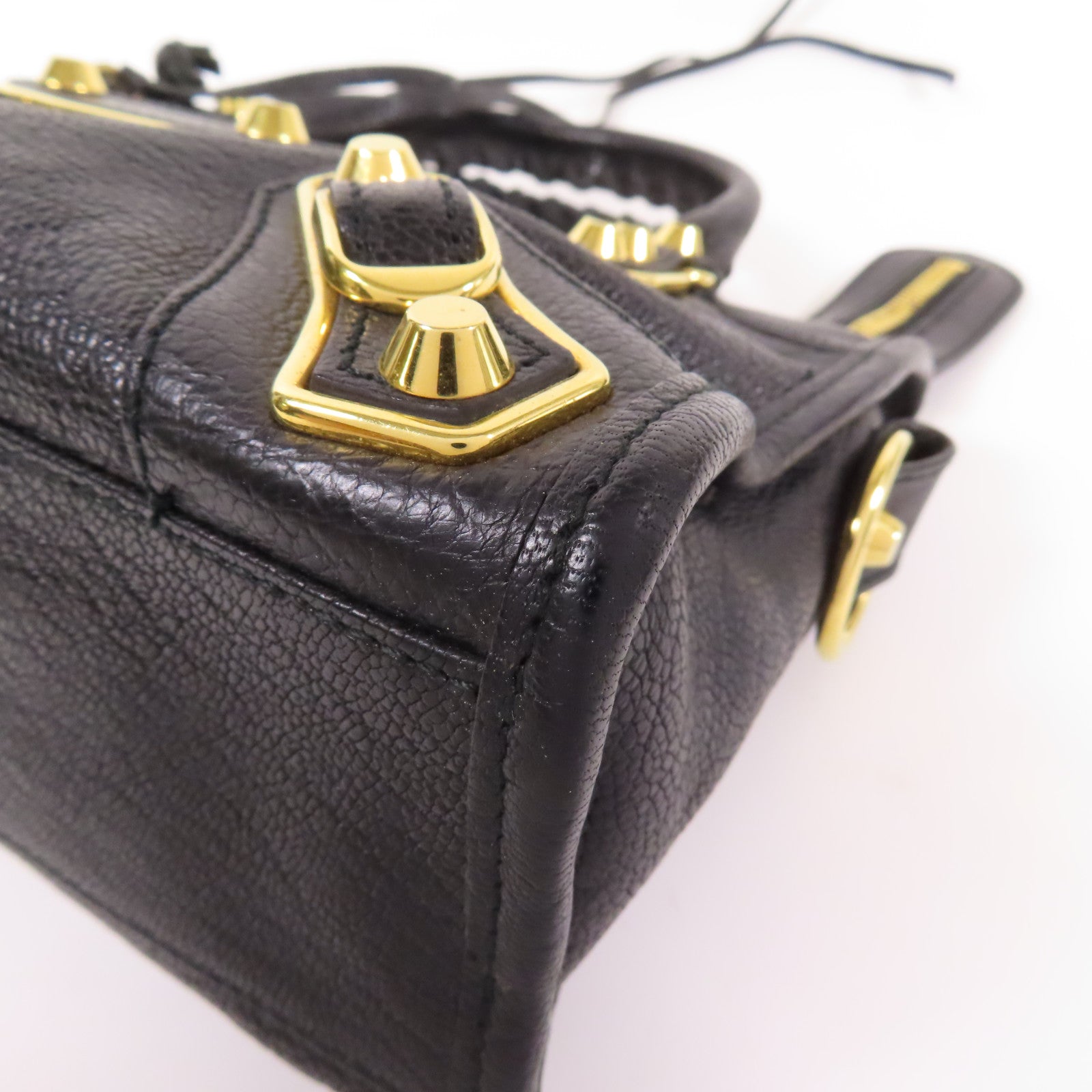 BALENCIAGA 牛皮皮革Mini City金扣手挽肩背兩用袋
