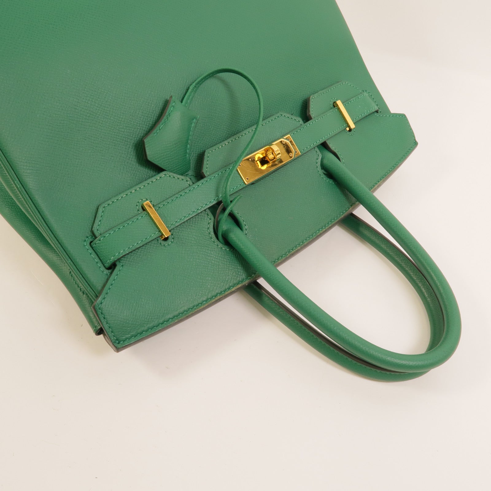 HERMES Epsom皮革Birkin 30手挽袋Malachite