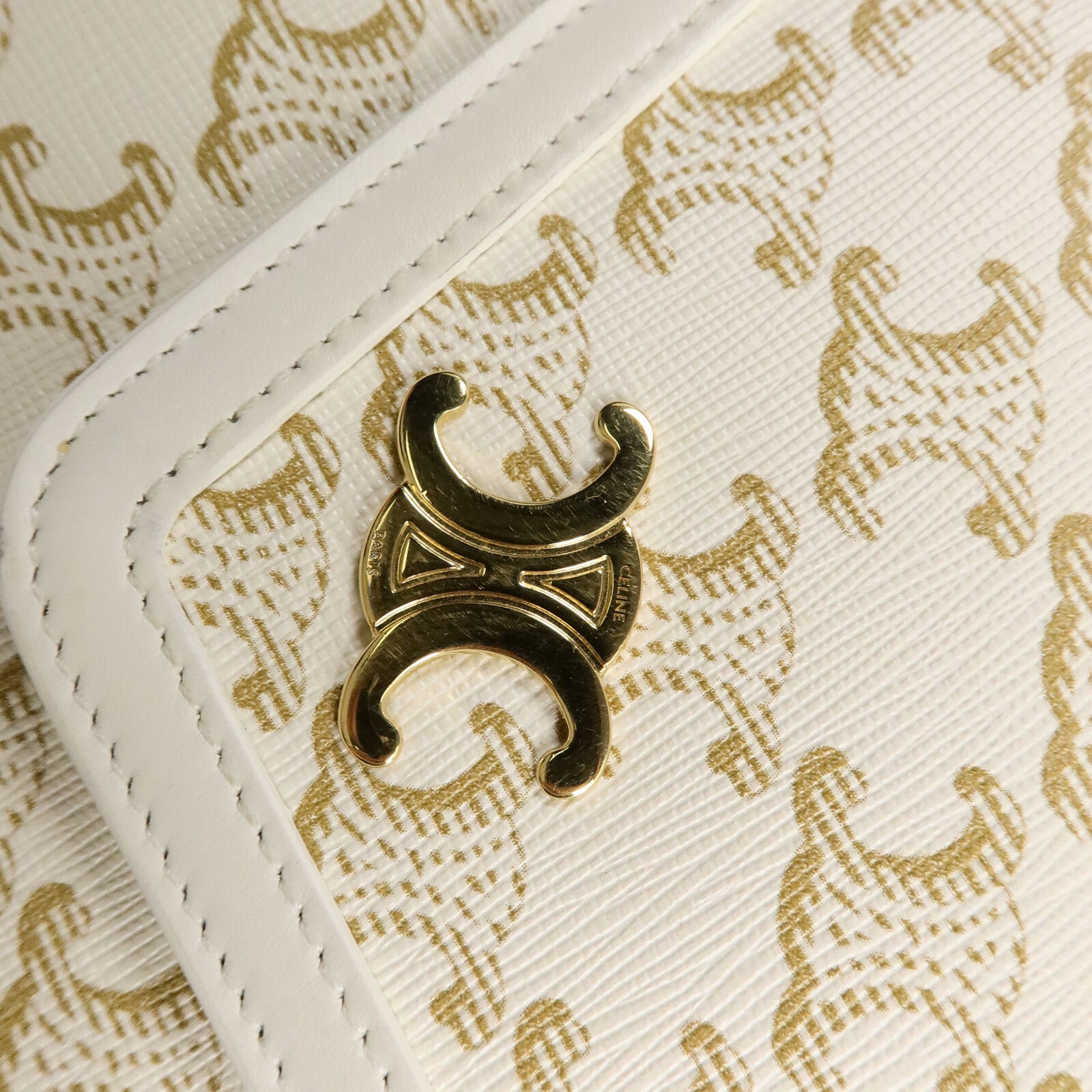 CELINE 塗層帆布Mailon Wallet On Chain鏈帶肩背袋