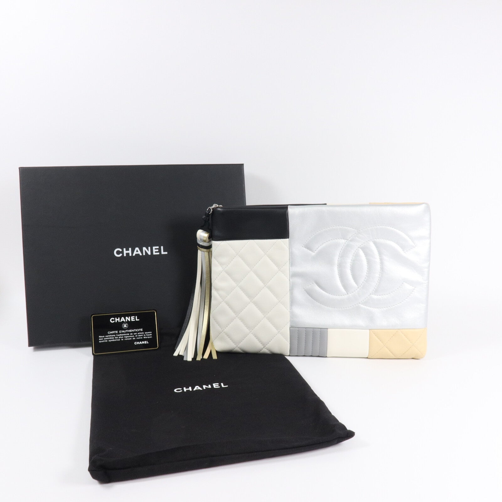 CHANEL 羊皮皮革Colorblock Patchwork O-case Clutch手拿包