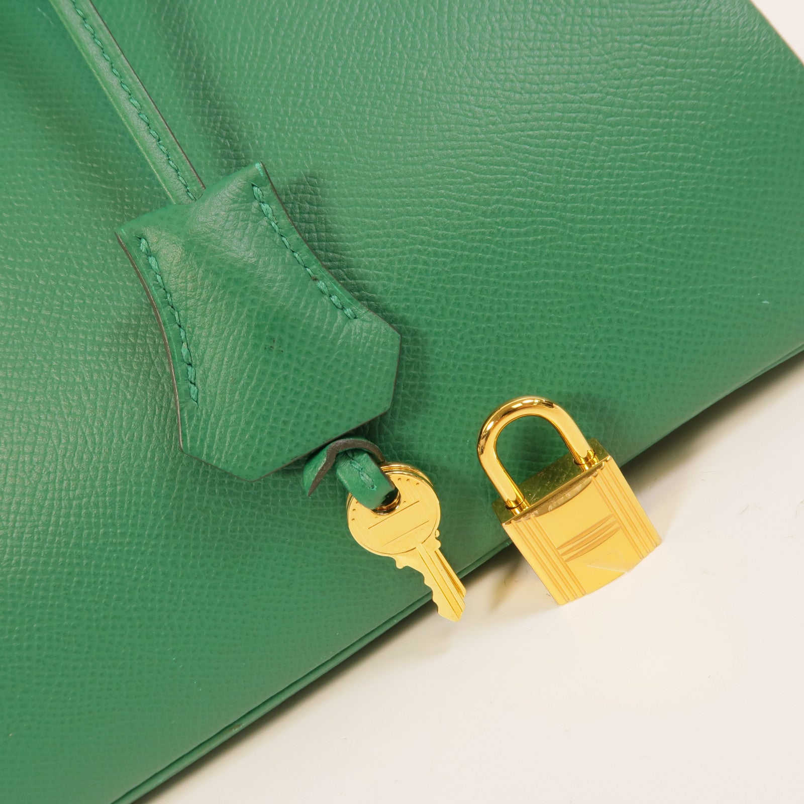 HERMES Epsom皮革Birkin 30手挽袋Malachite