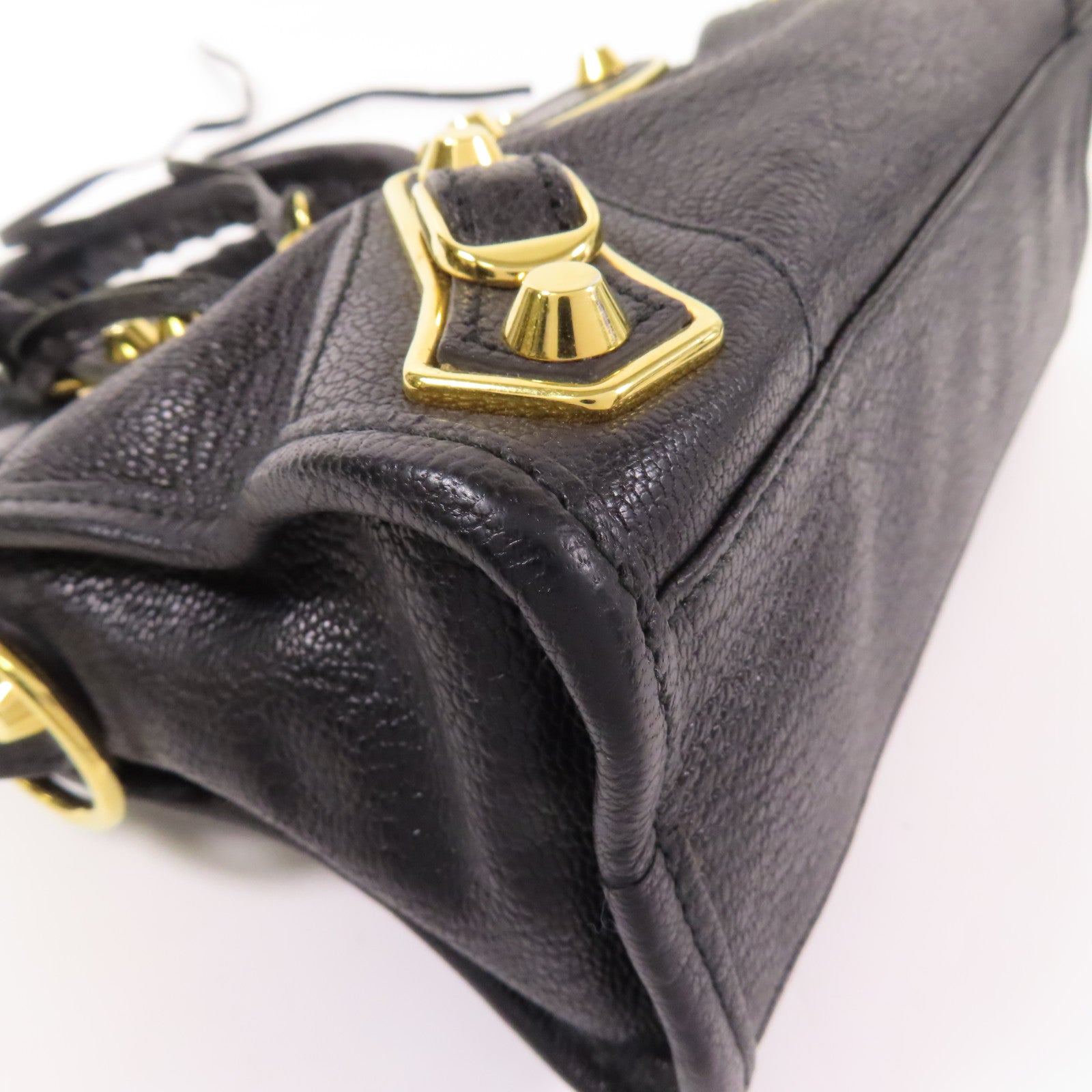 BALENCIAGA 牛皮皮革Mini City金扣手挽肩背兩用袋