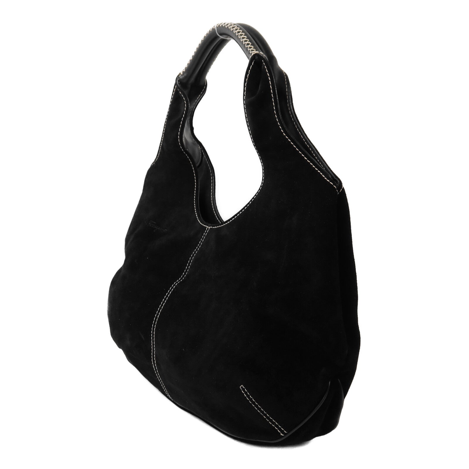 Salvatore Ferragamo 麂皮皮革Shoulder Bag銀扣肩背袋