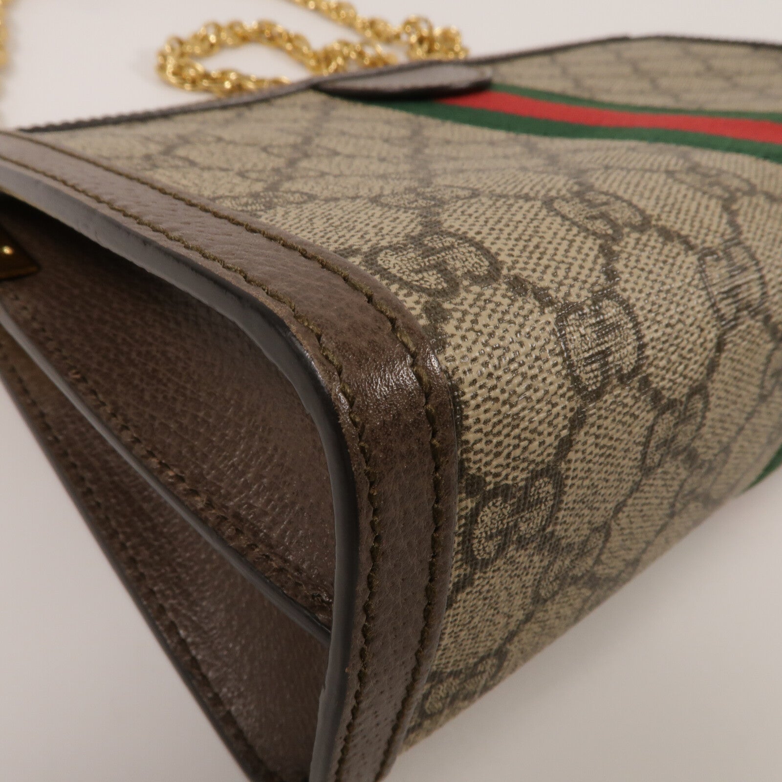GUCCI 塗層帆布Ophidia GG鏈帶肩背袋