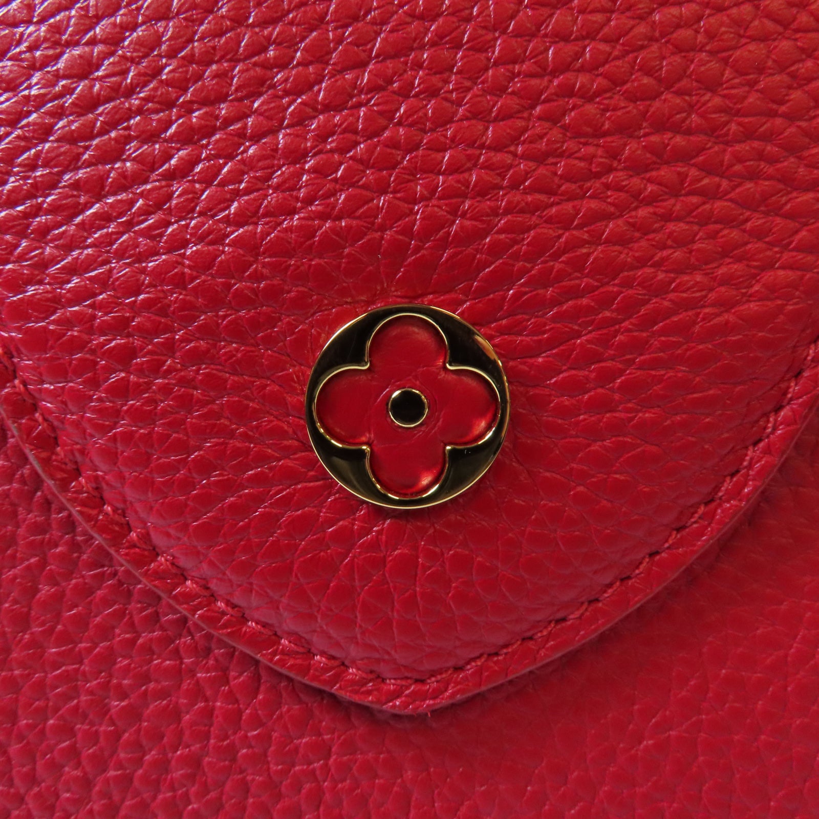LOUIS VUITTON 【激減優惠】Taurillon Capucines MM金扣手挽肩背兩用袋紅色