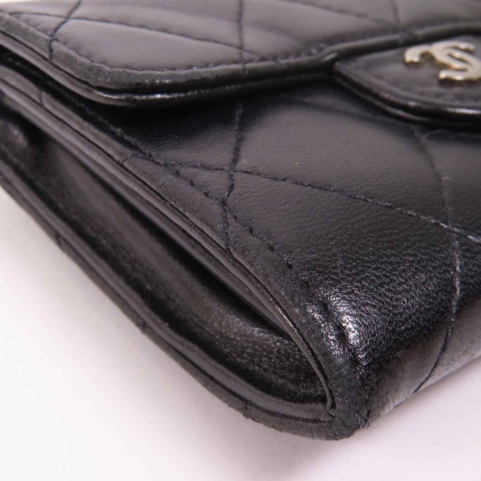 CHANEL 羊皮皮革Card Case銀扣卡片套