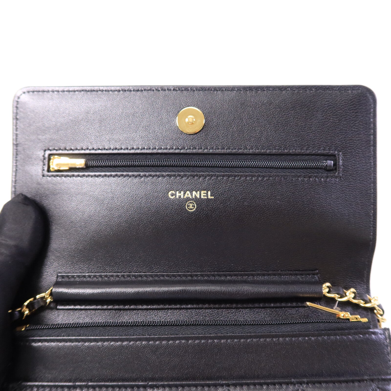 CHANEL 羊皮皮革WOC Wallet On Chain鏈帶肩背袋