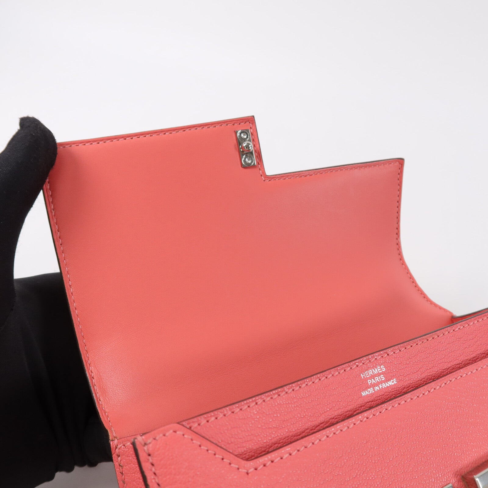 HERMES Chevre皮革Verrou Mini鏈帶肩背袋Rose Azalee