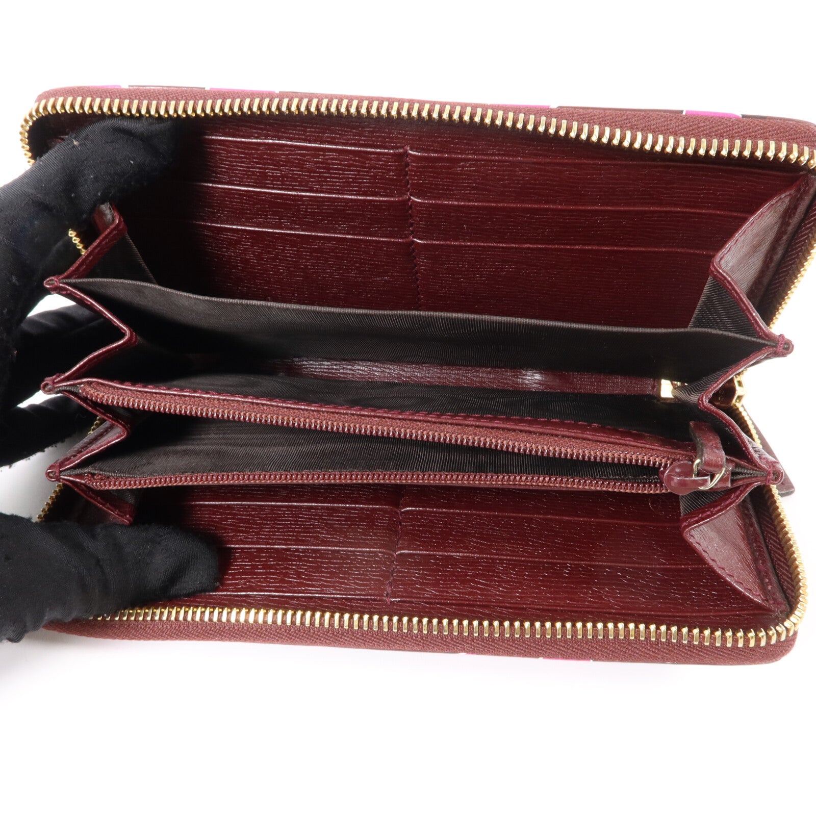 GUCCI 牛皮皮革Heartbeat Print Zip Around Wallet長錢包