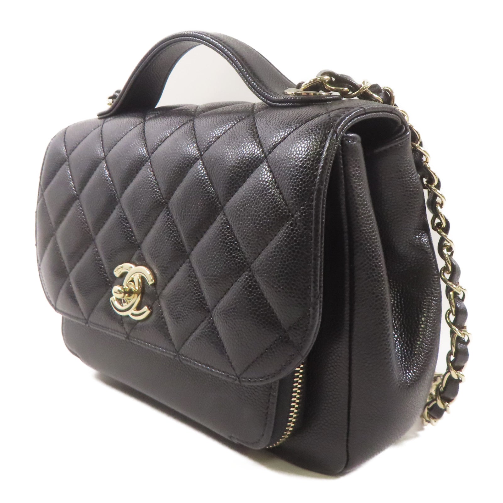 CHANEL 牛皮皮革2 Way Shoulder Bag手挽肩背兩用袋黑色