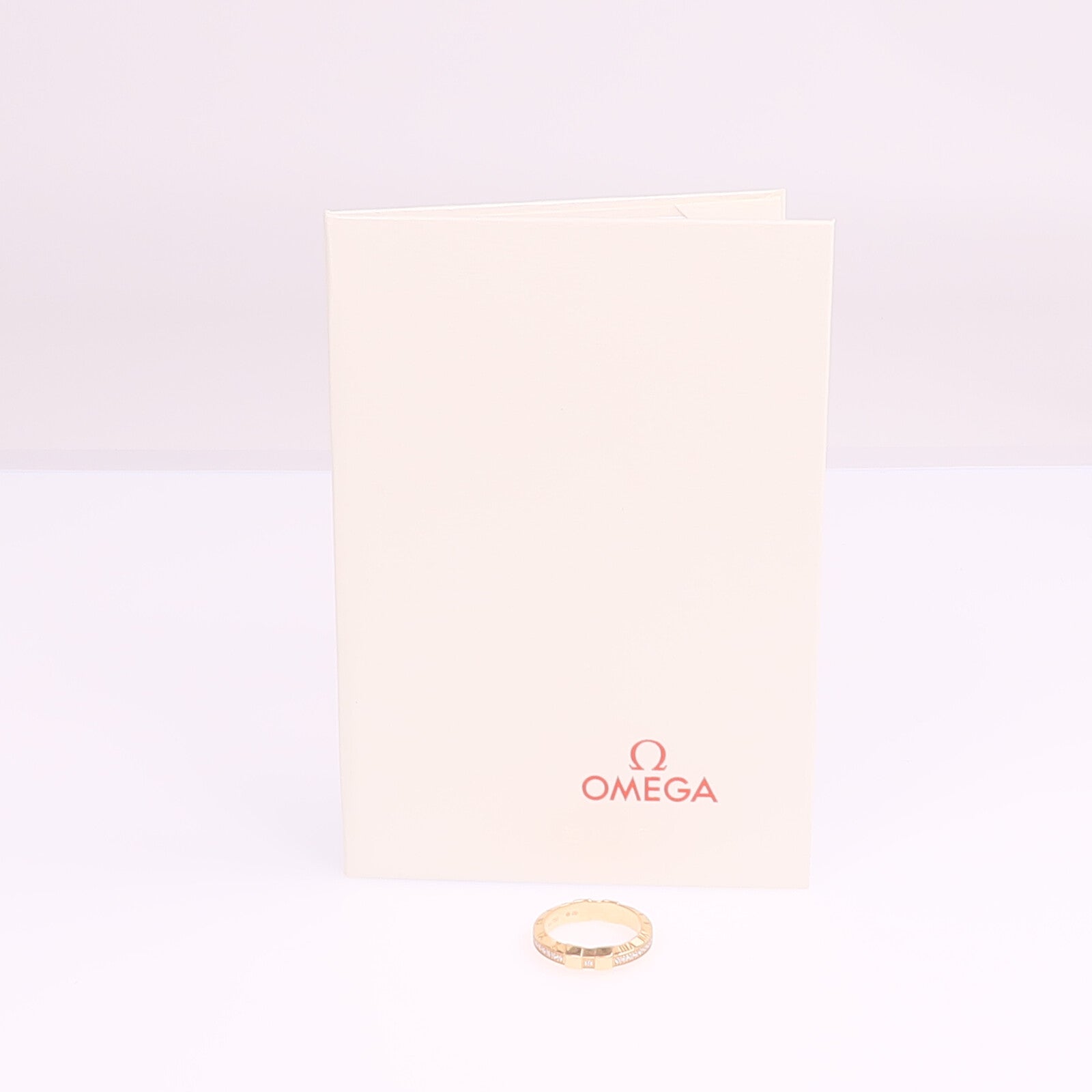 OMEGA 18K玫瑰金Omega Ring鑽石戒指Omega#54/US#6.75