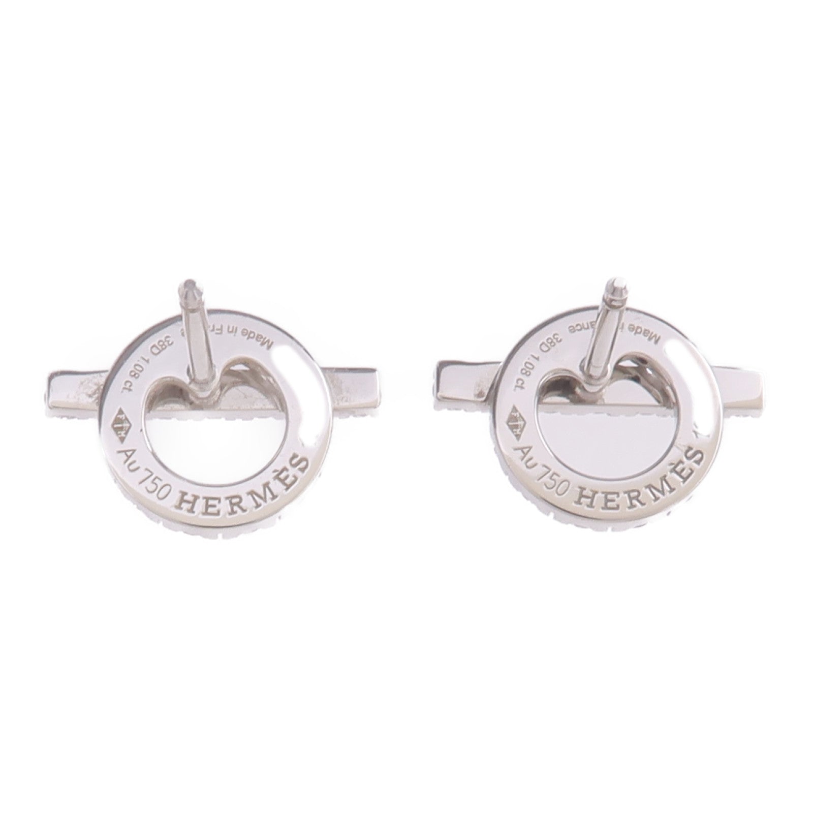 HERMES 18K白金Finesse Earrings鑽石耳環