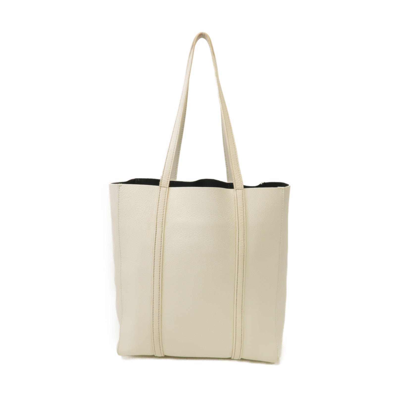 BALENCIAGA 牛皮皮革Everyday銀扣手挽肩背兩用袋白色