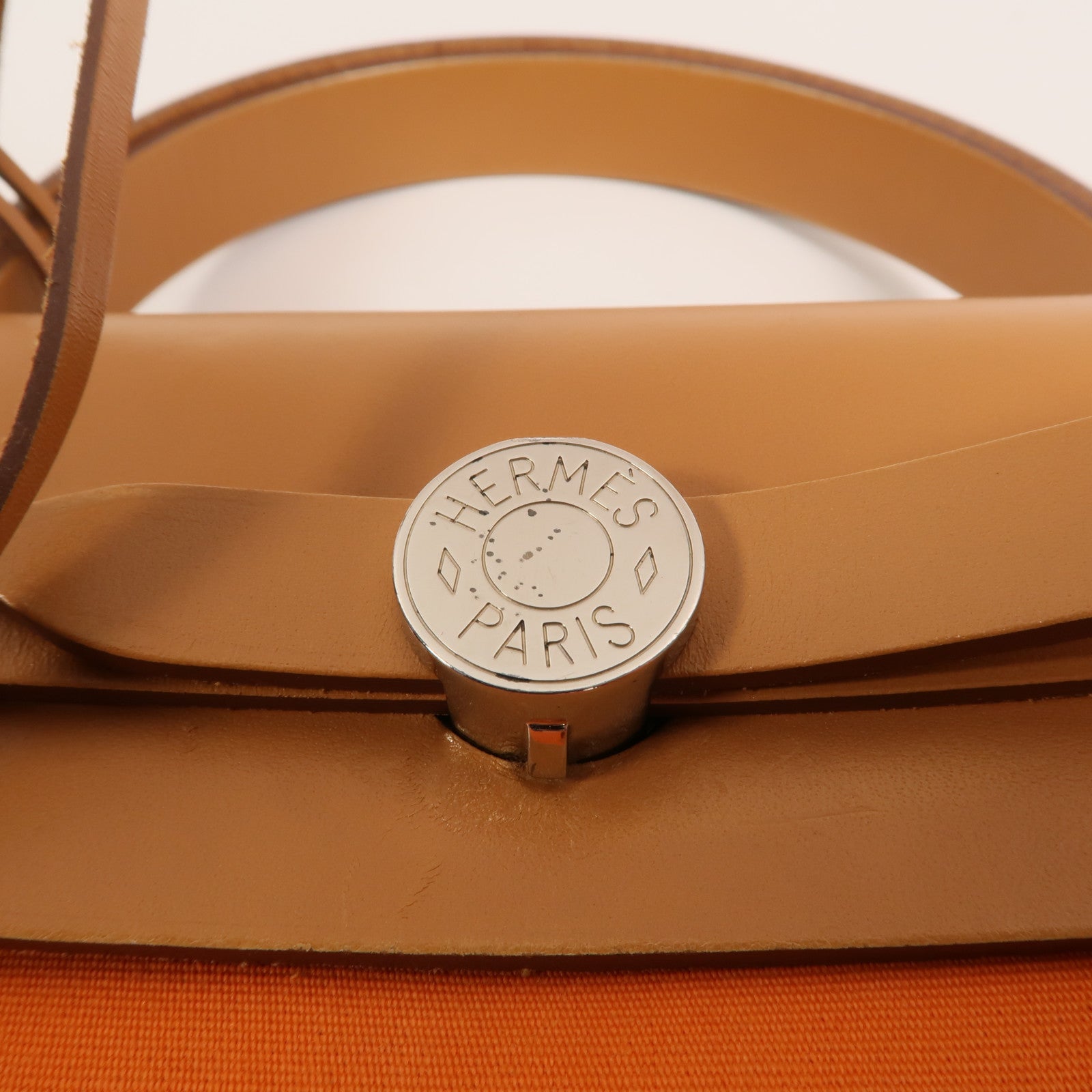 HERMES 帆布Herbag PM手挽肩背兩用袋Orange