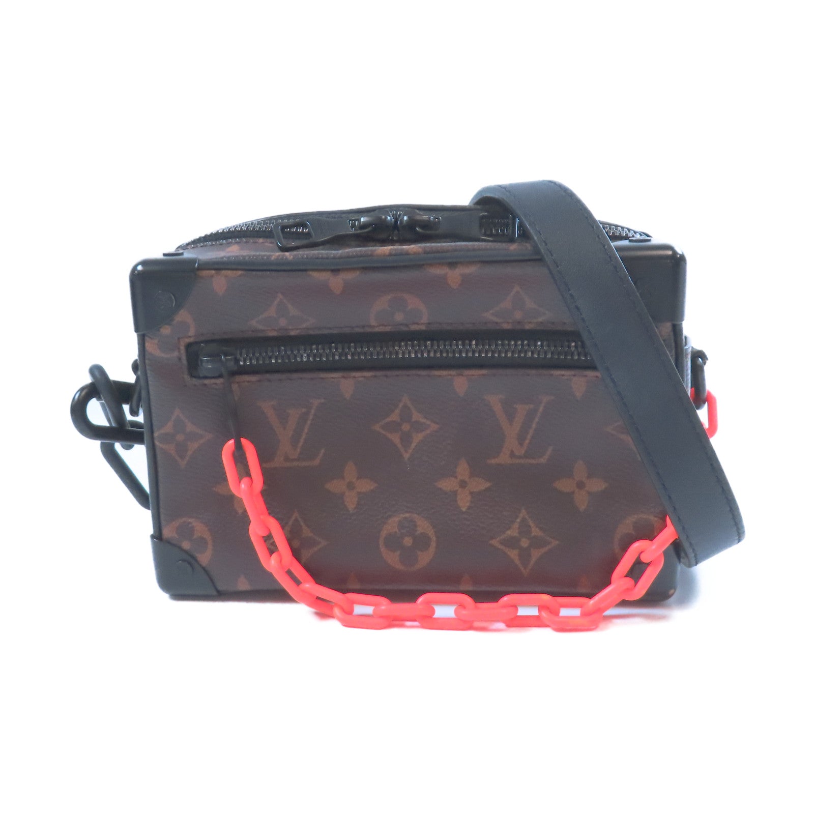 LOUIS VUITTON Monogram Mini Soft Trunk黑扣肩背袋啡色/橙色