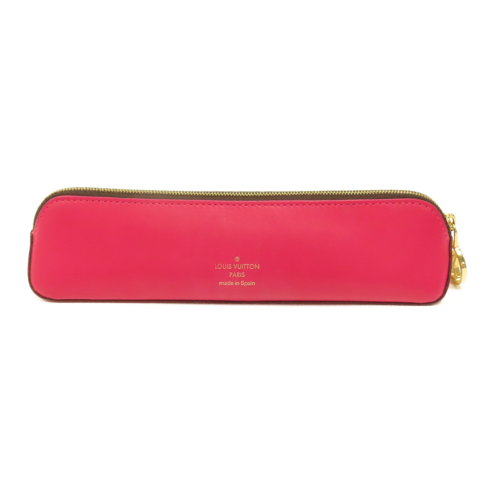 LOUIS VUITTON Monogram Hollywood X mas Eizabeth金扣筆袋彩色/粉紅色/啡色