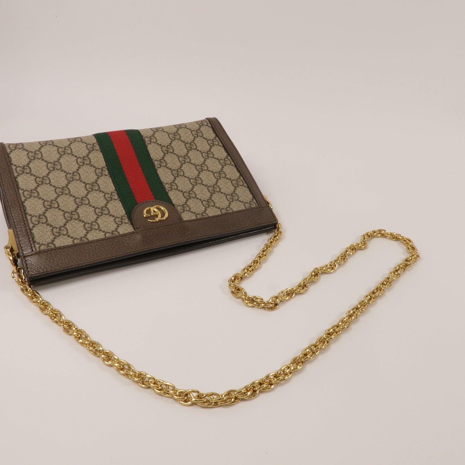 GUCCI 塗層帆布Ophidia GG鏈帶肩背袋