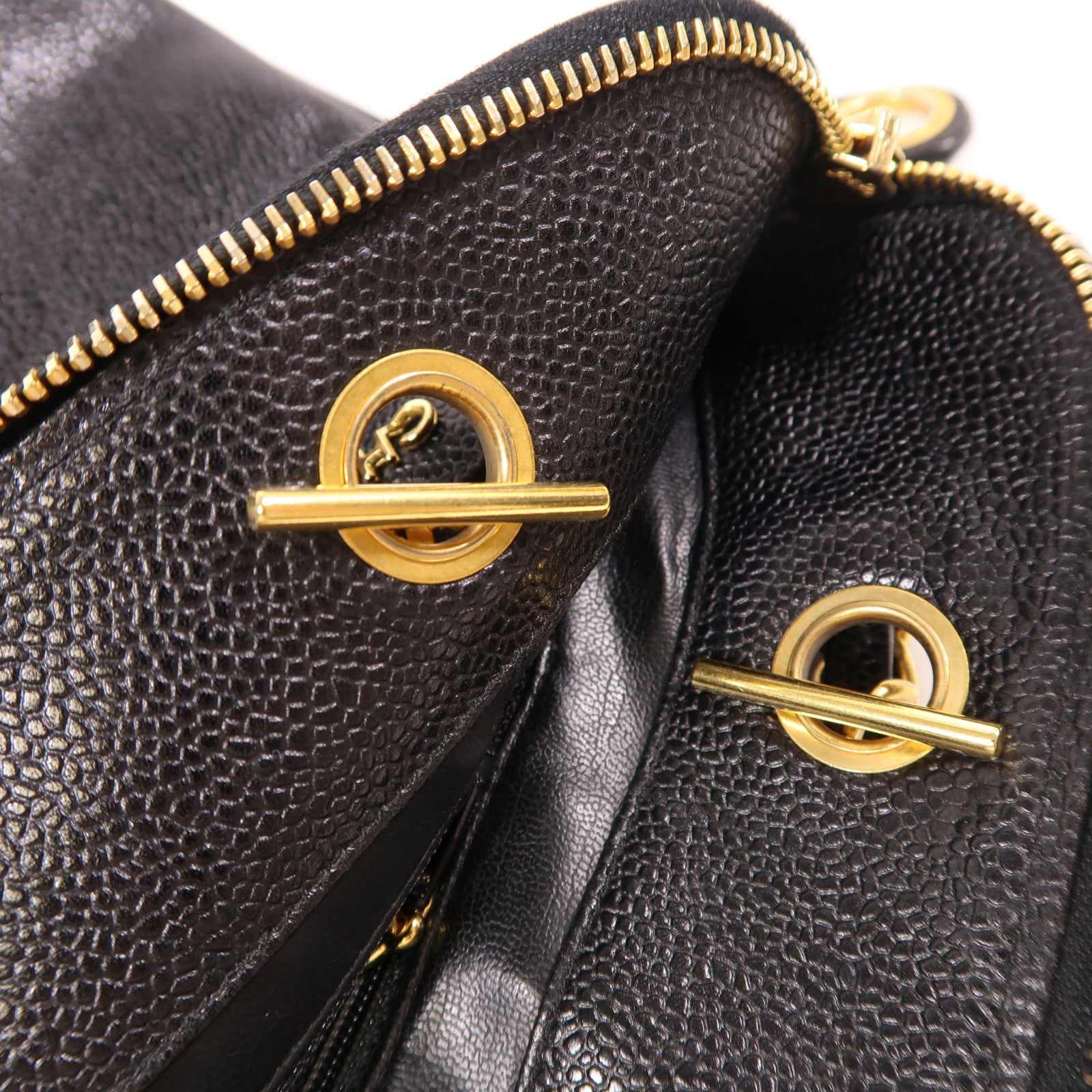 CHANEL 牛皮皮革Chain Shoulder Tote金扣肩背袋/手挽袋