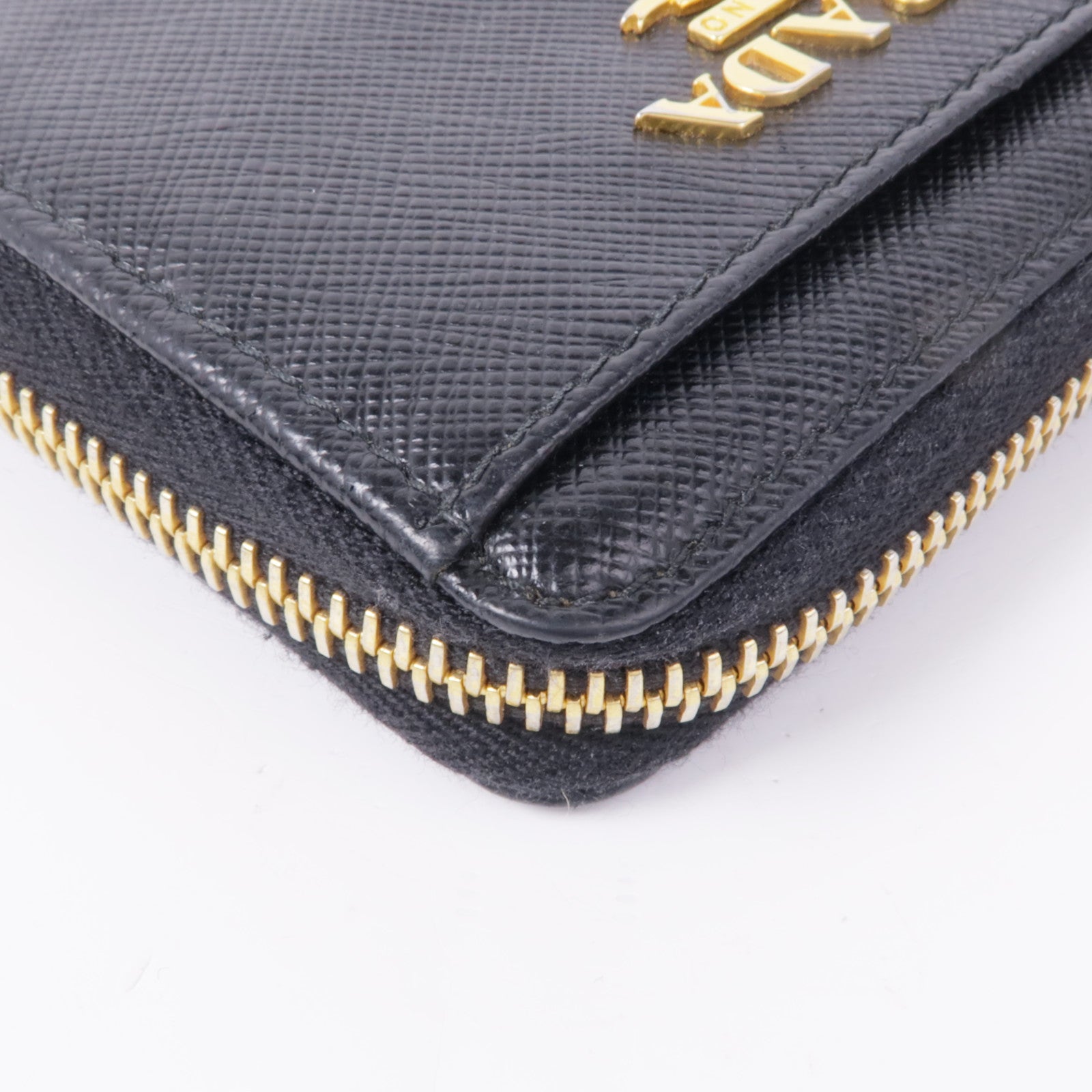 PRADA GHW Coin Case 1ML025 Calfskin Leather Black