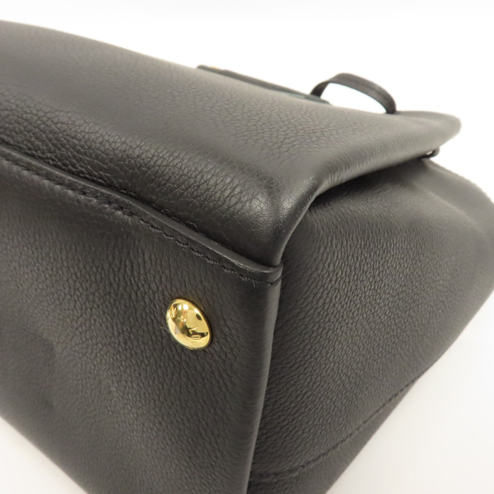 LOUIS VUITTON 牛皮皮革Lockme Tote PM金扣手挽肩背兩用袋黑色