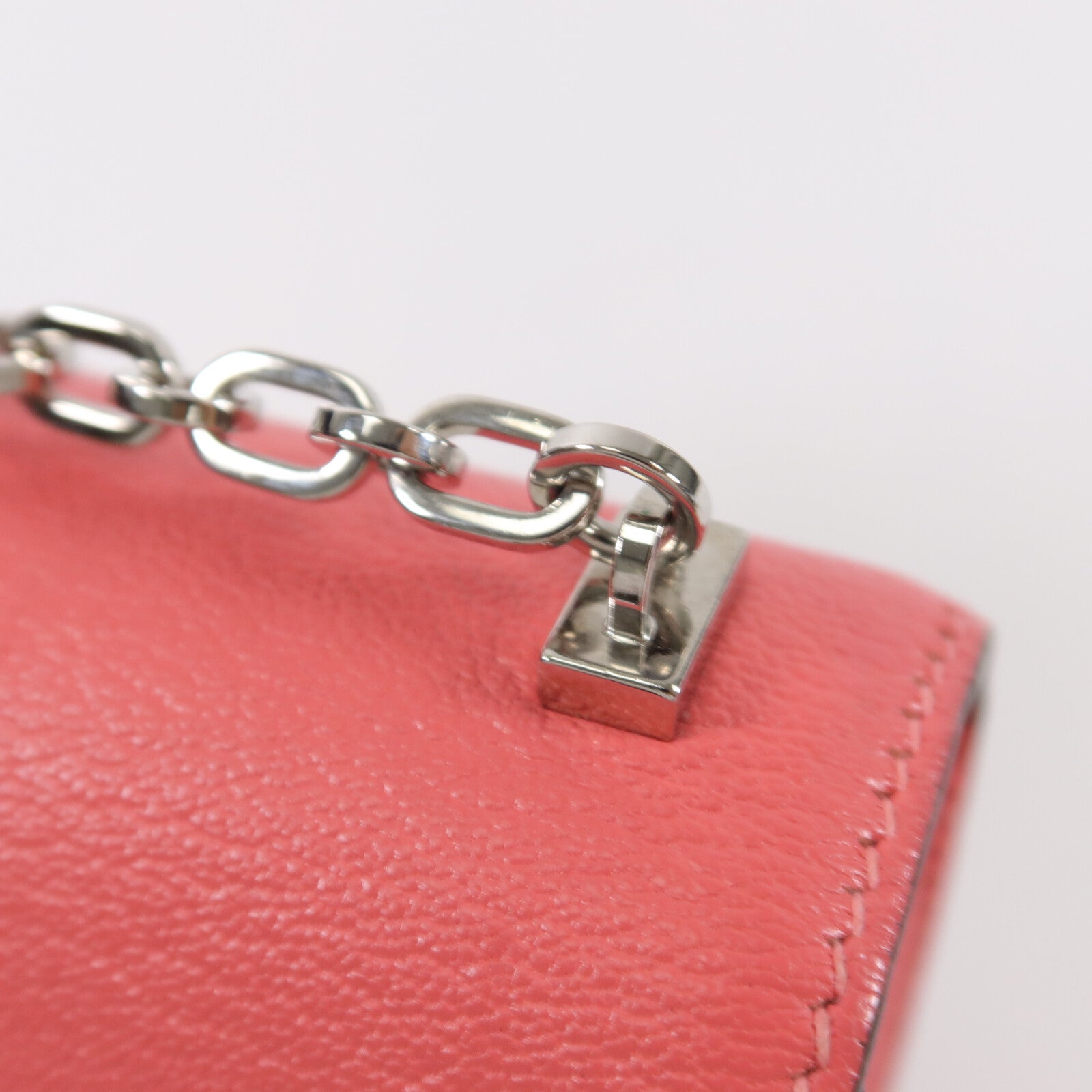 HERMES Chevre皮革Verrou Mini鏈帶肩背袋Rose Azalee