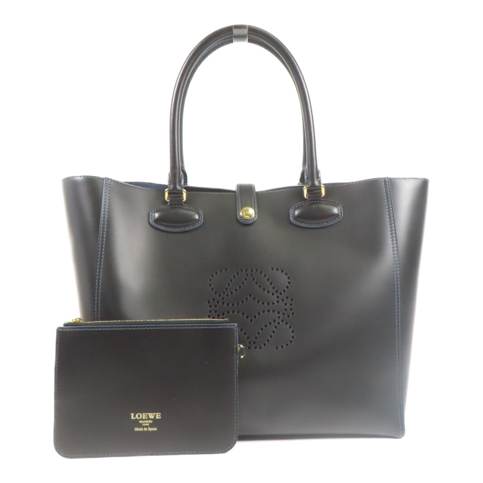 LOEWE 牛皮皮革Shoulder Bag金扣肩背袋