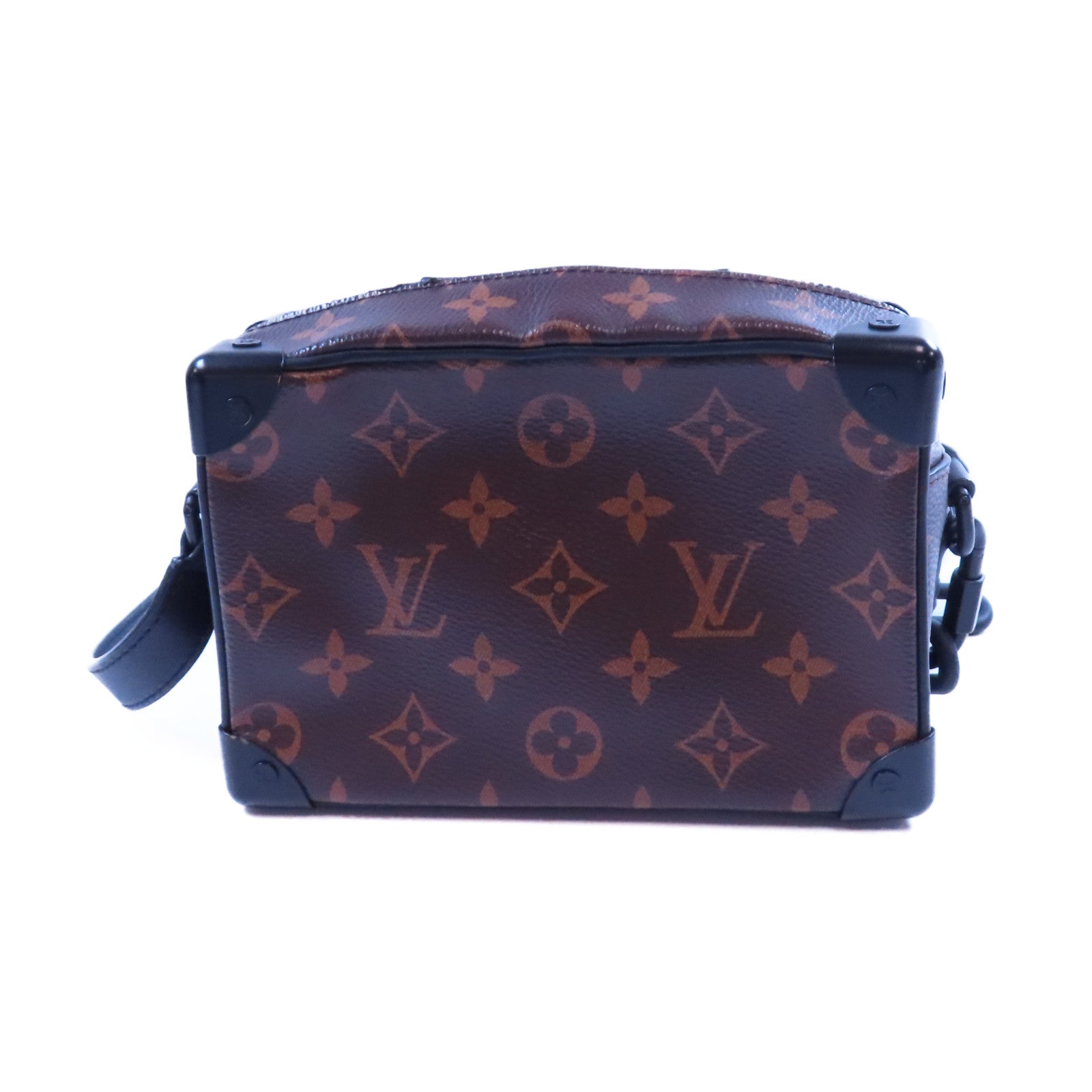 LOUIS VUITTON Monogram Mini Soft Trunk黑扣肩背袋啡色/橙色