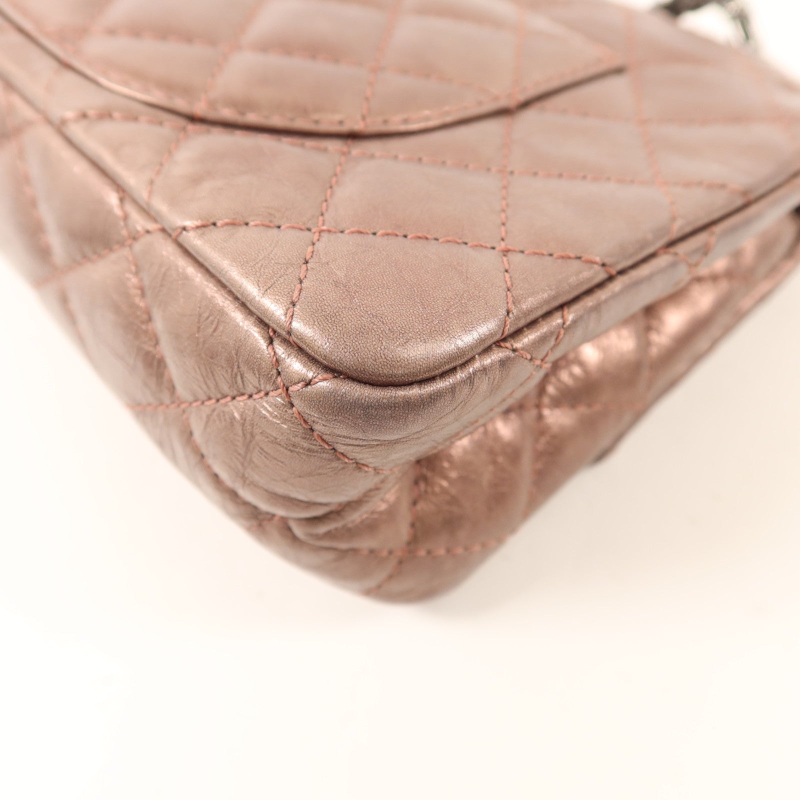 CHANEL 牛皮皮革2.55 Chain Shoulder銀扣鏈帶肩背袋