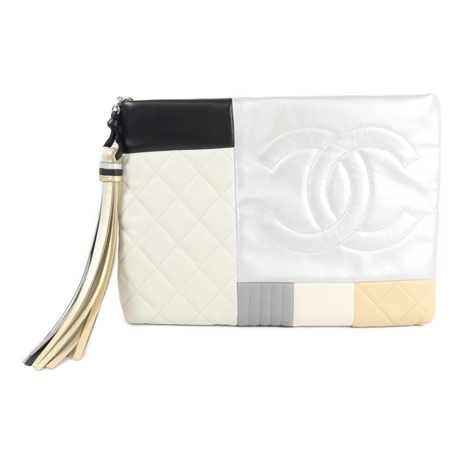 CHANEL 羊皮皮革Colorblock Patchwork O-case Clutch手拿包