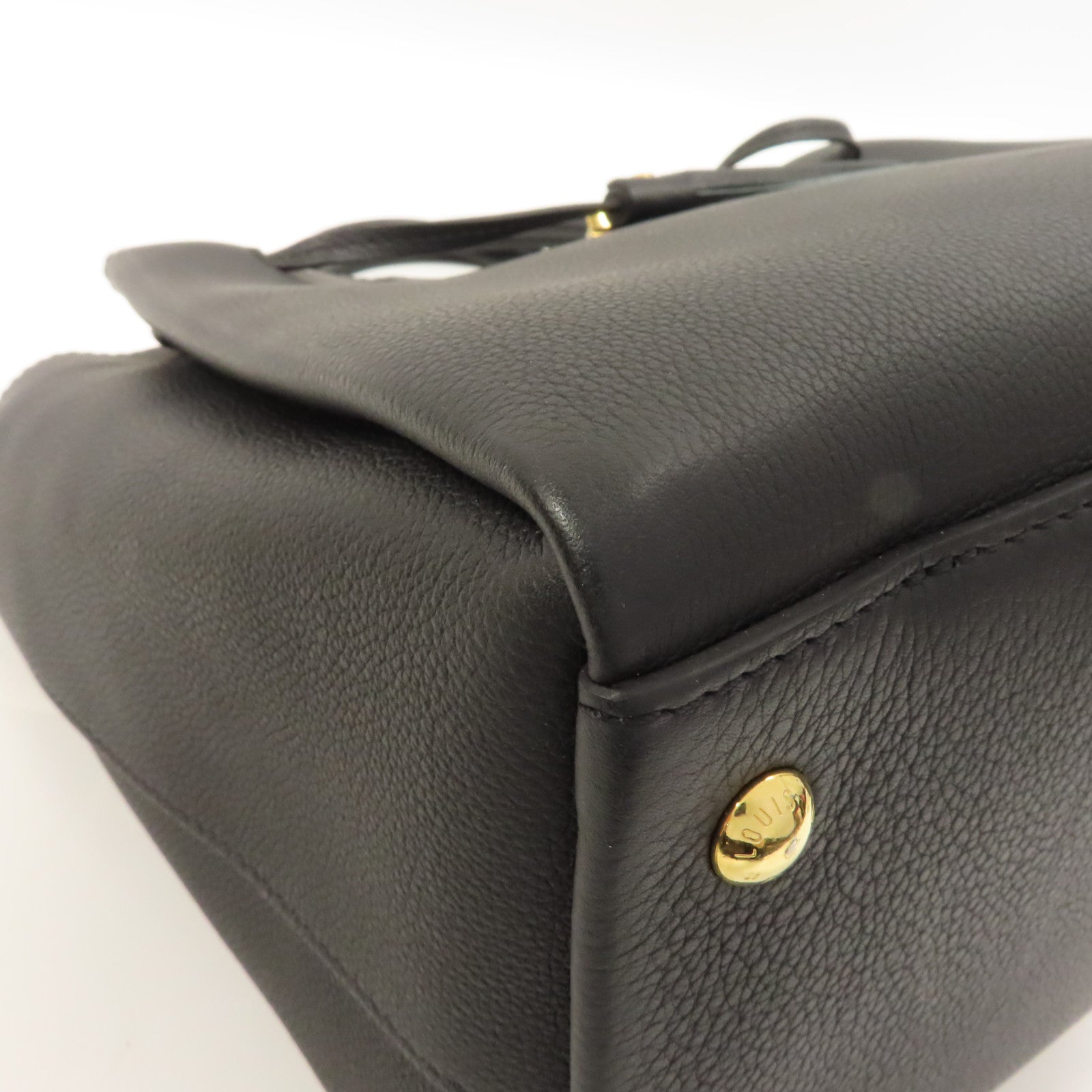 LOUIS VUITTON 牛皮皮革Lockme Tote PM金扣手挽肩背兩用袋黑色