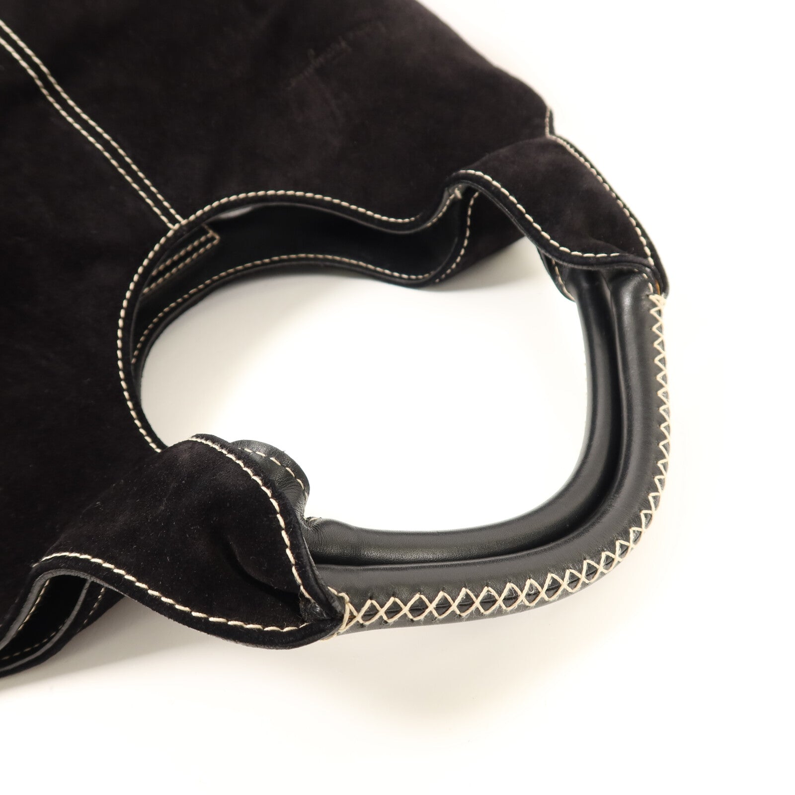 Salvatore Ferragamo 麂皮皮革Shoulder Bag銀扣肩背袋