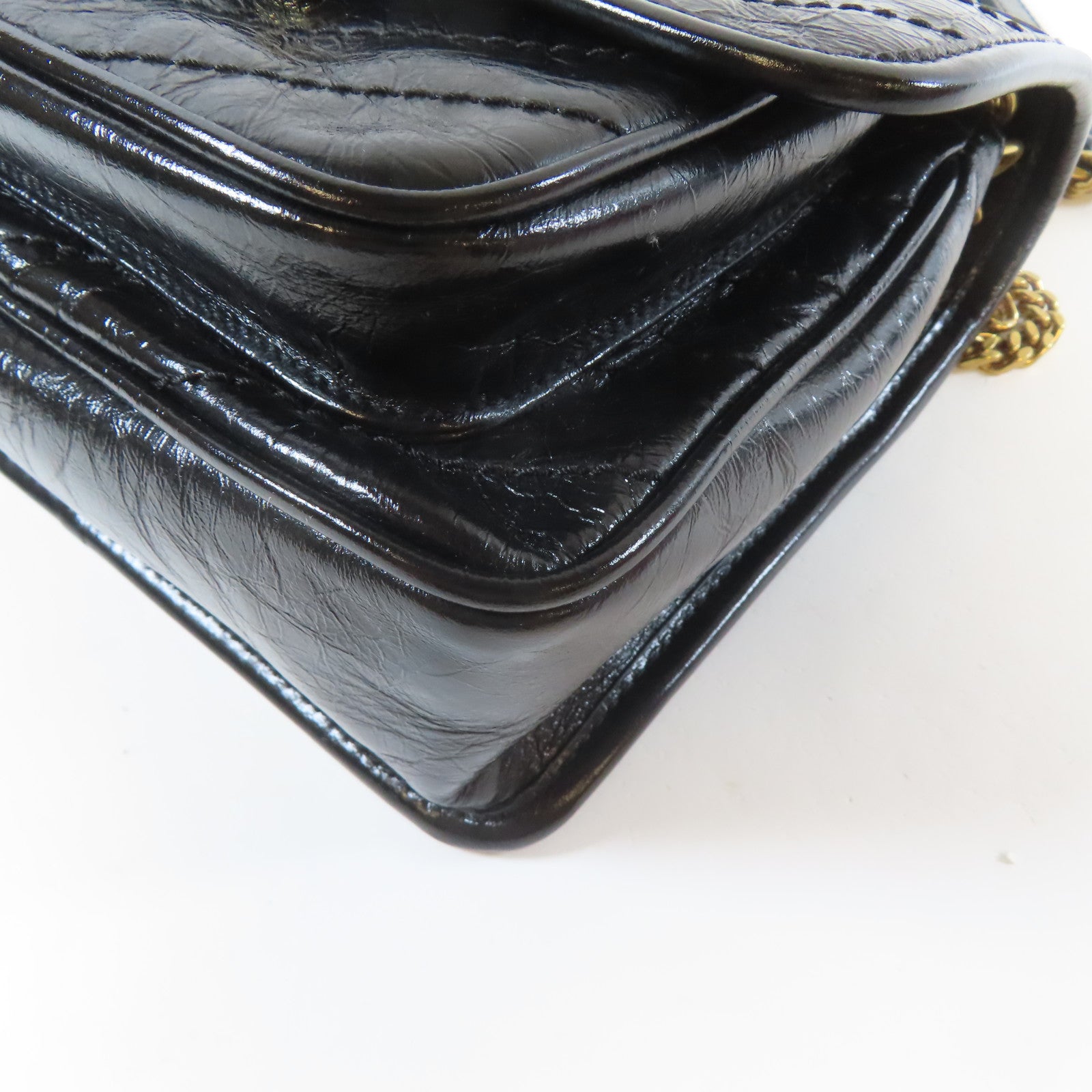 SAINT LAURENT 牛皮皮革Niki Baby金扣鏈帶肩背袋黑色