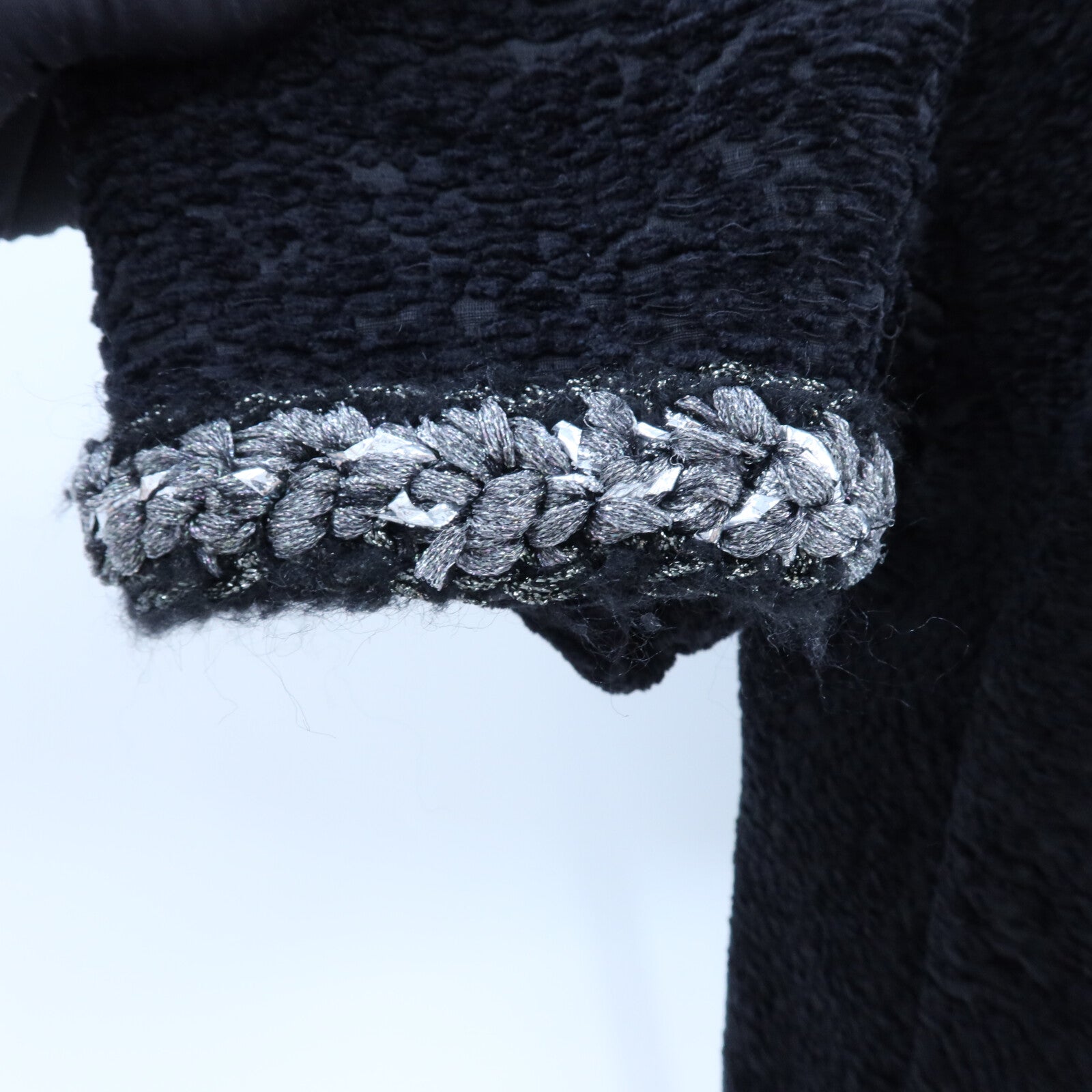 CHANEL Silk/Acrylique Collarless Jacket外套