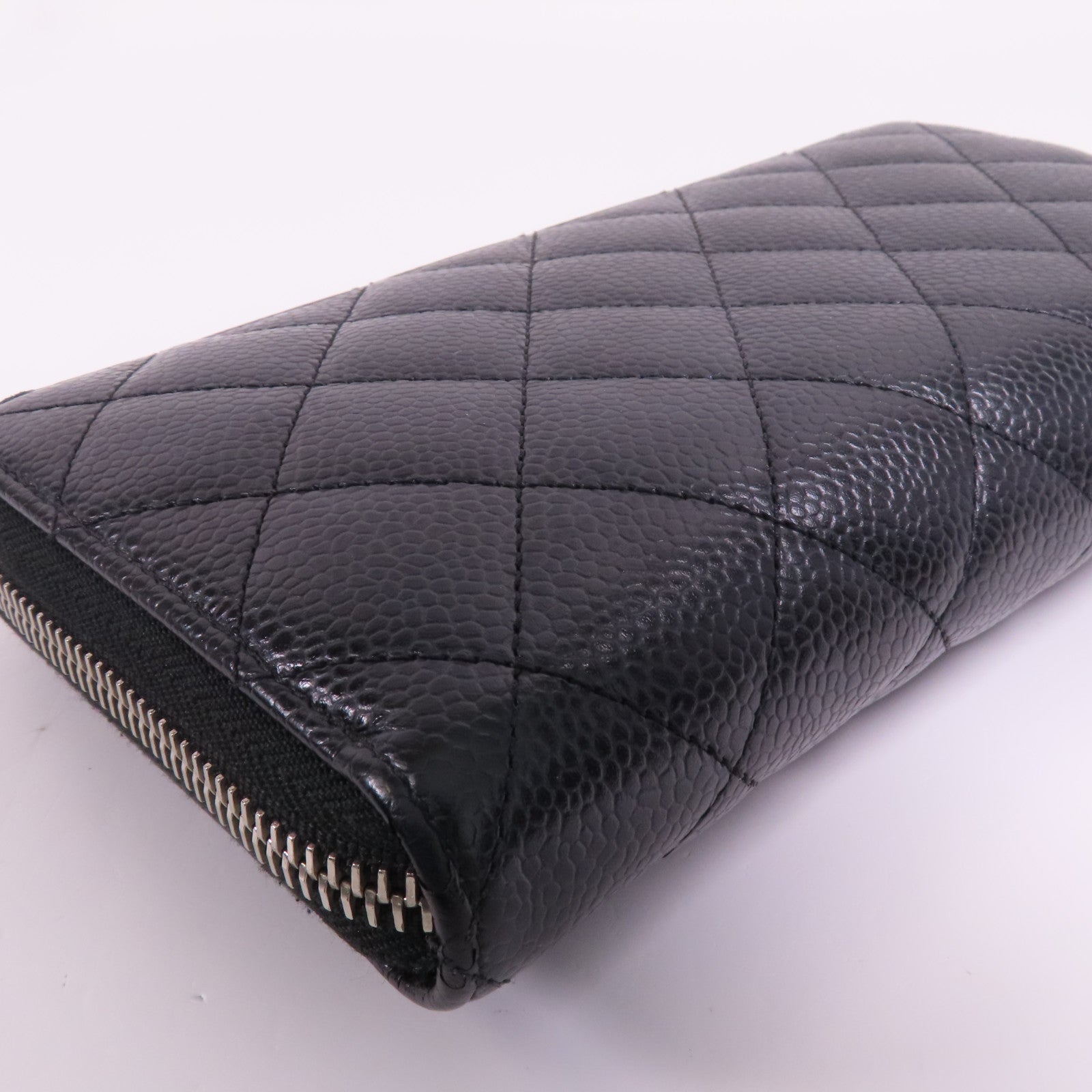 CHANEL CC SHW Long Wallet A50097 Calfskin Leather Black