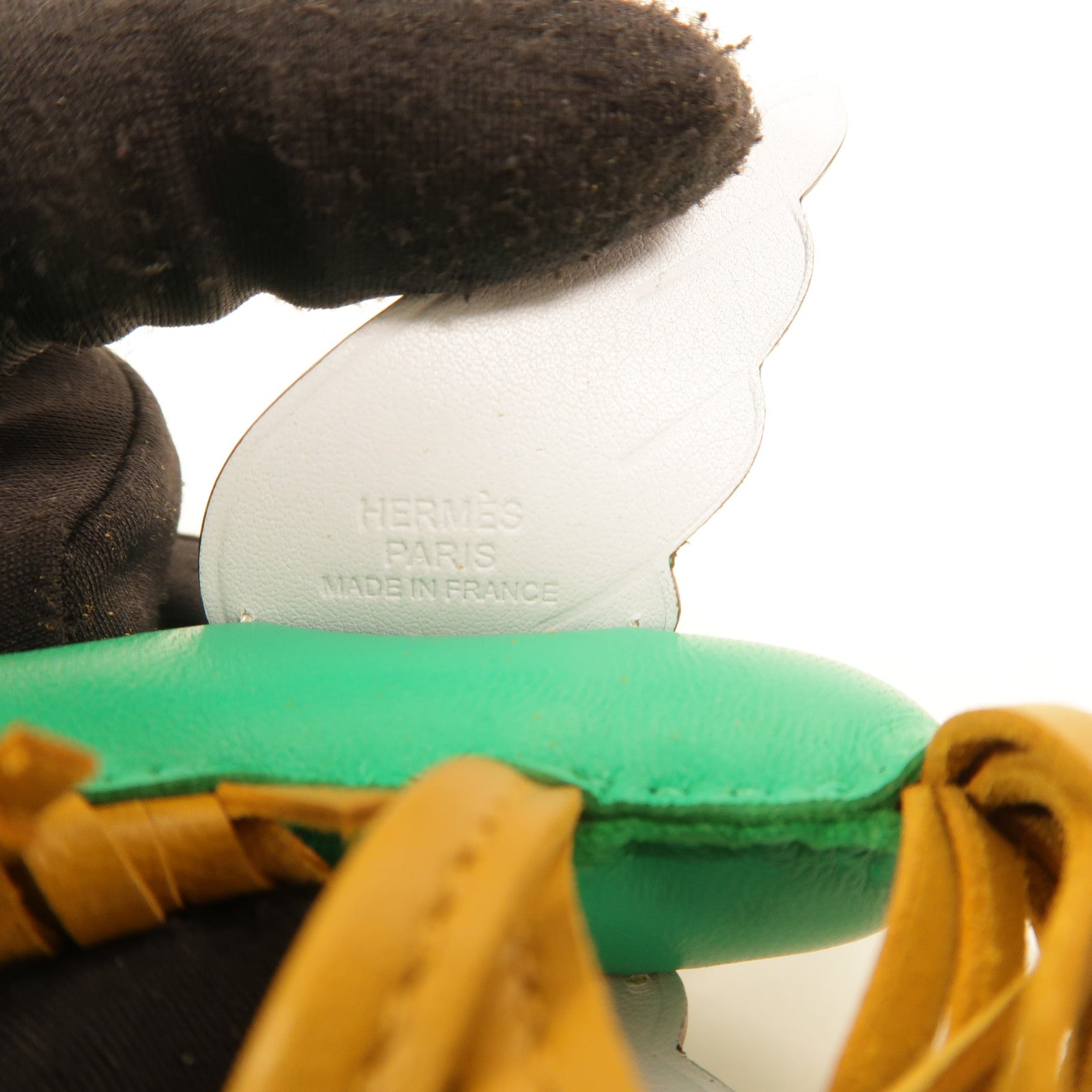 HERMES Milo/Swift皮革Rodeo Pegase PM掛飾Menthe/Sesame