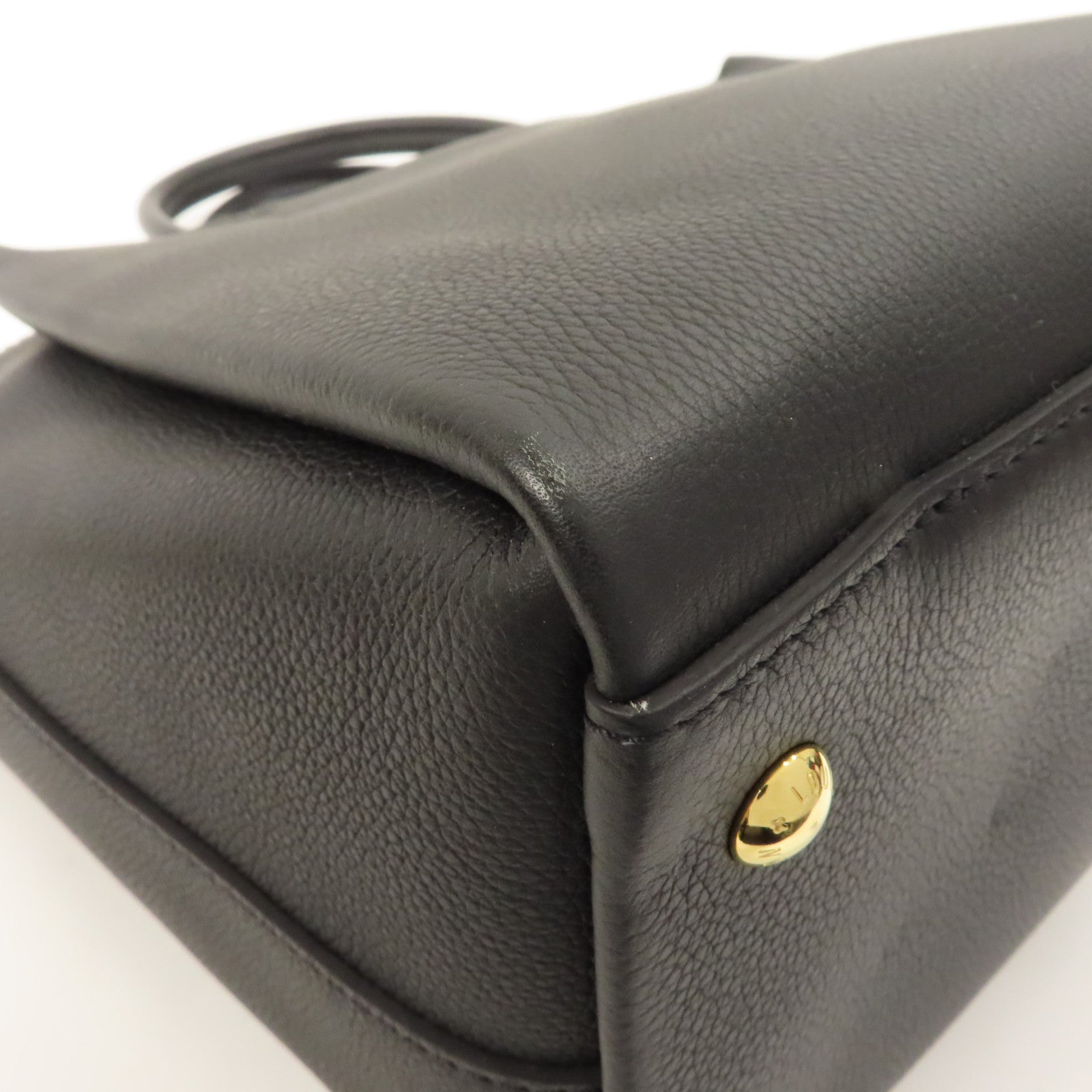 LOUIS VUITTON 牛皮皮革Lockme Tote PM金扣手挽肩背兩用袋黑色