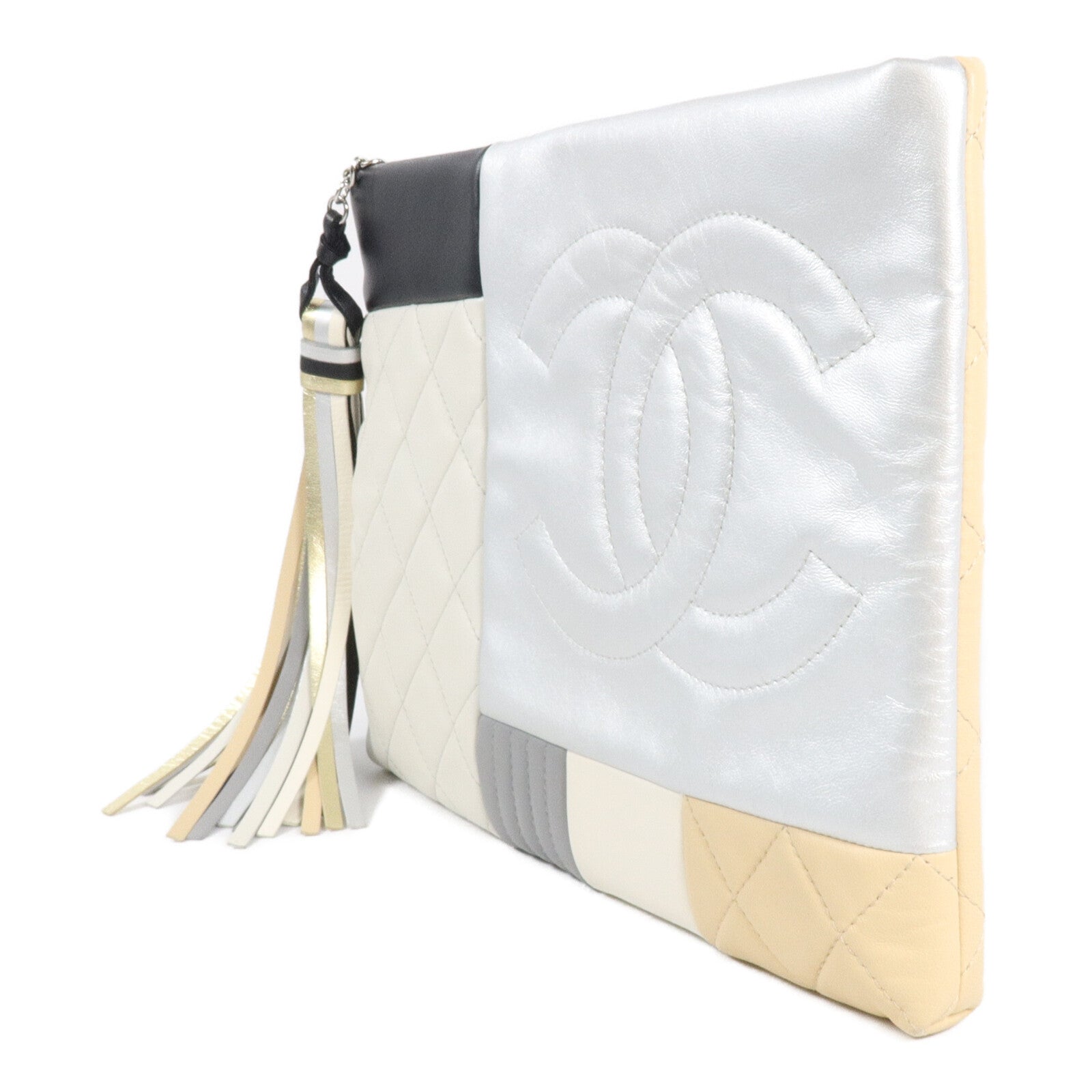 CHANEL 羊皮皮革Colorblock Patchwork O-case Clutch手拿包