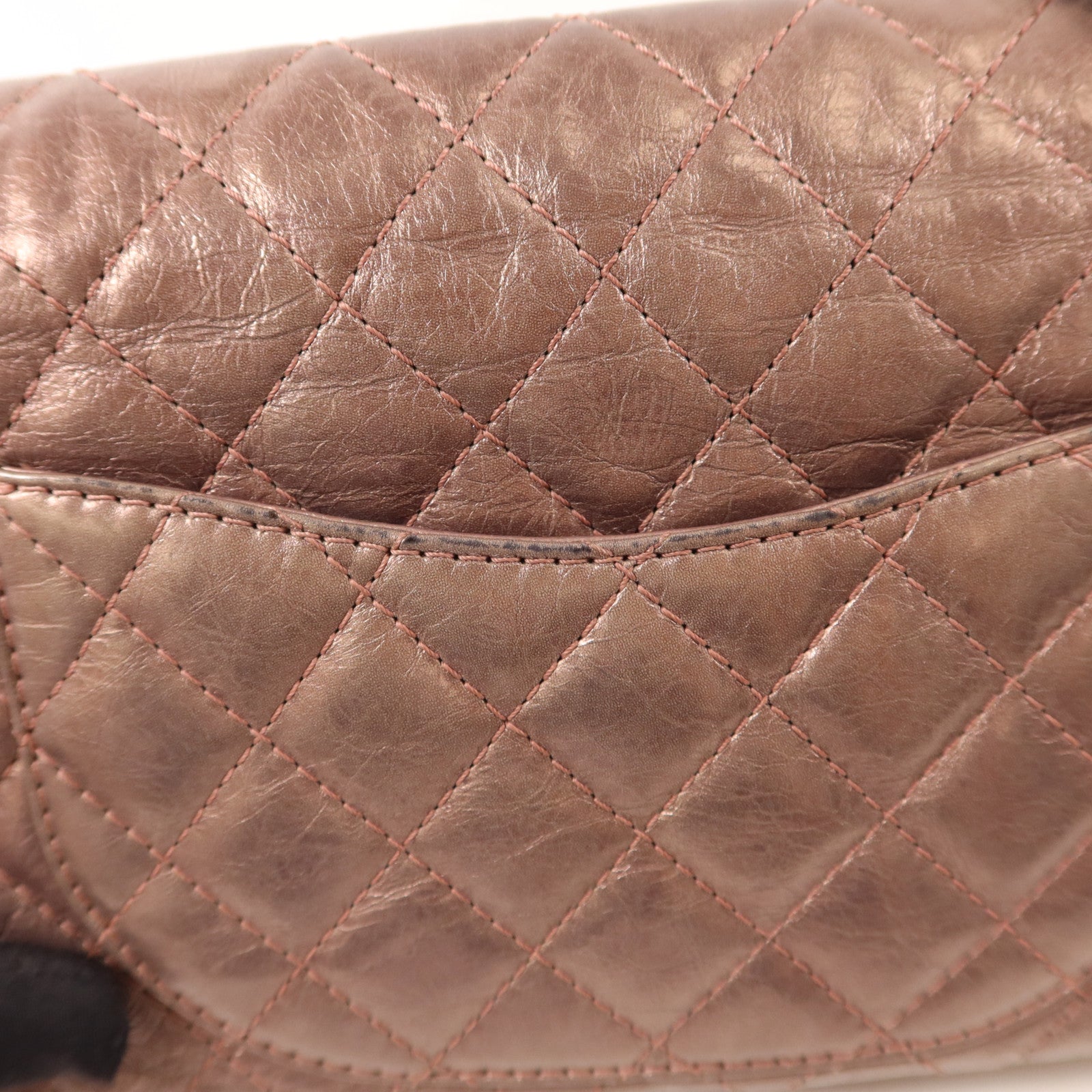 CHANEL 牛皮皮革2.55 Chain Shoulder銀扣鏈帶肩背袋