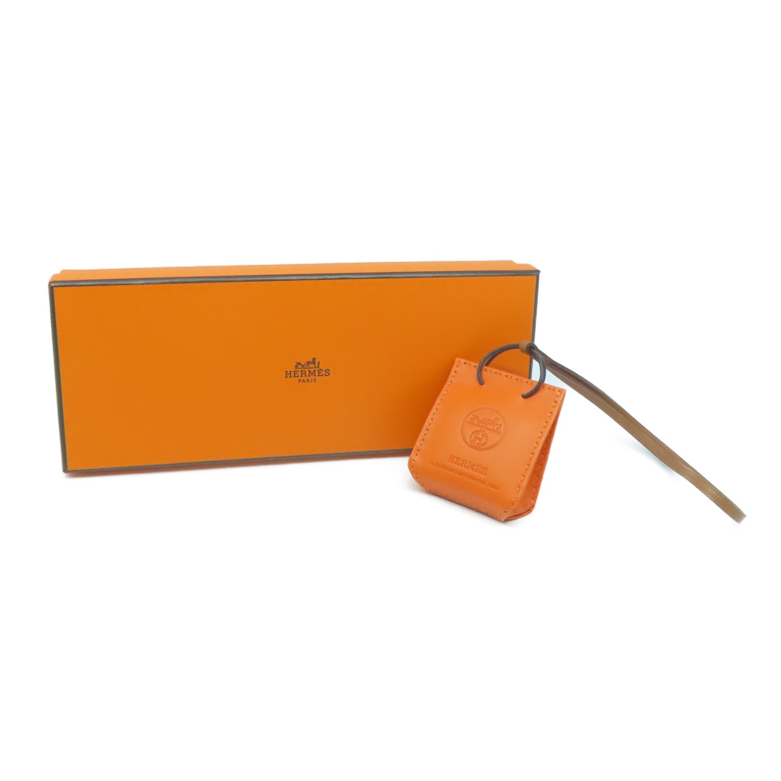 HERMES 【激減優惠】Milo皮革/Swift皮革Orange Bag Charm掛飾色/啡色