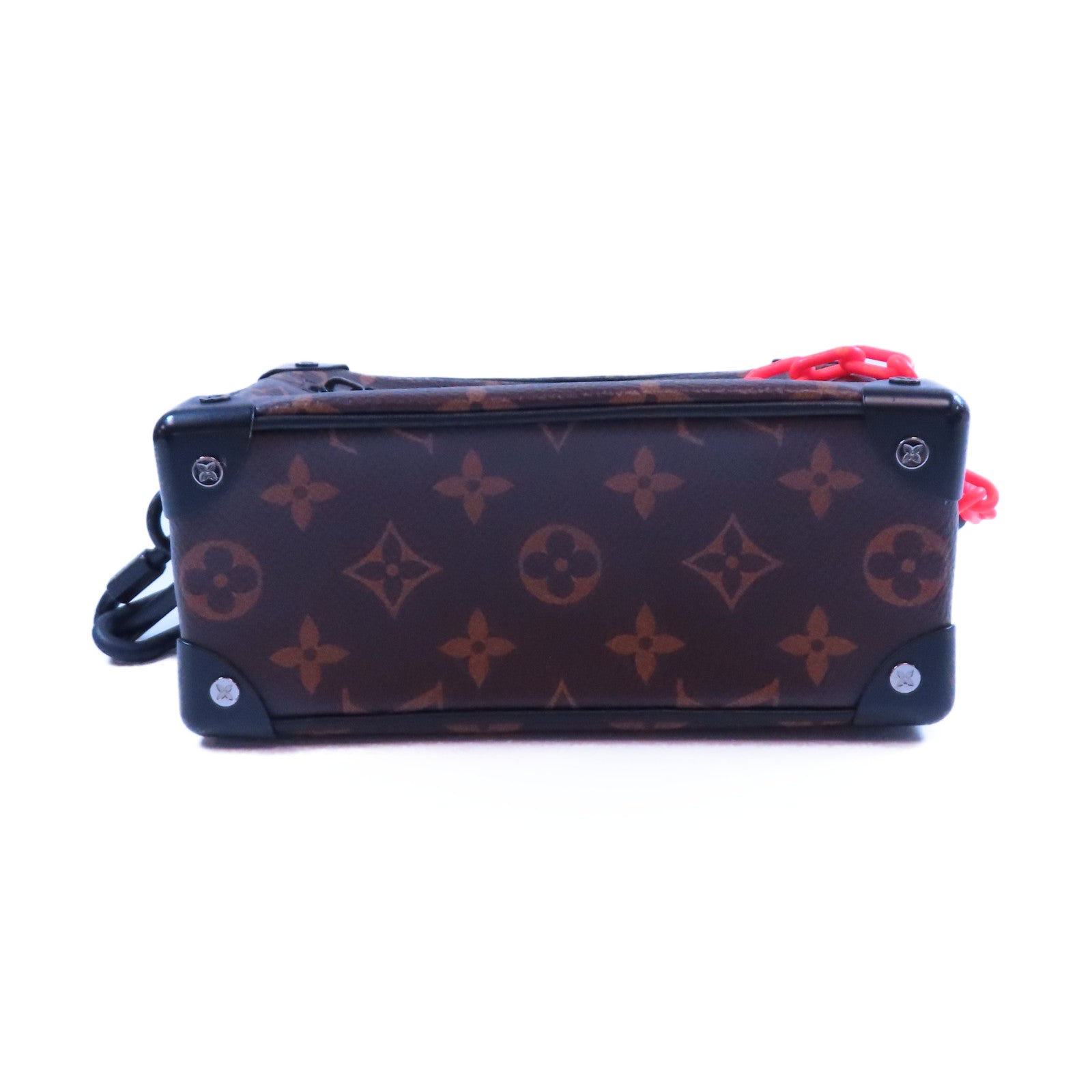 LOUIS VUITTON Monogram Mini Soft Trunk黑扣肩背袋啡色/橙色