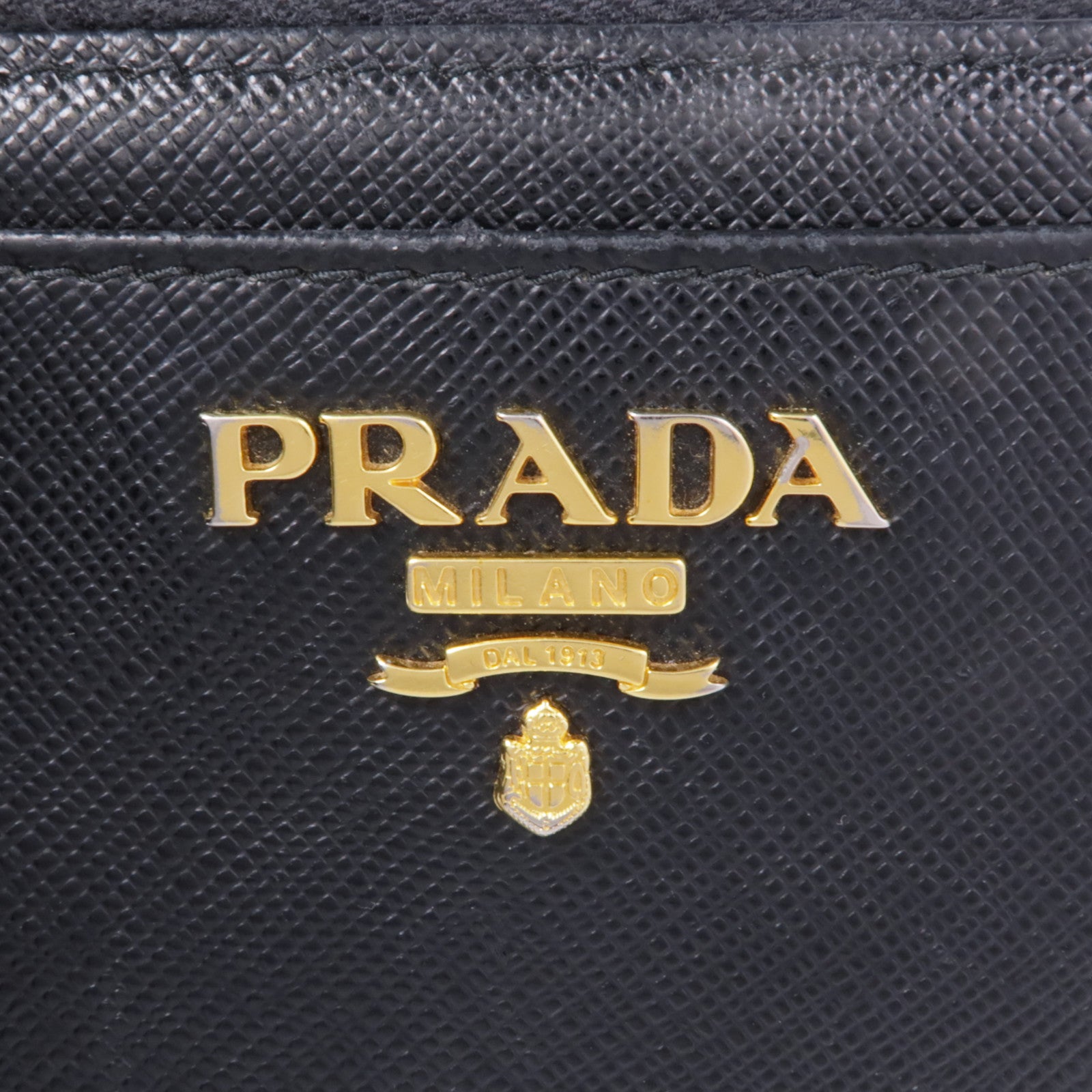 PRADA GHW Coin Case 1ML025 Calfskin Leather Black