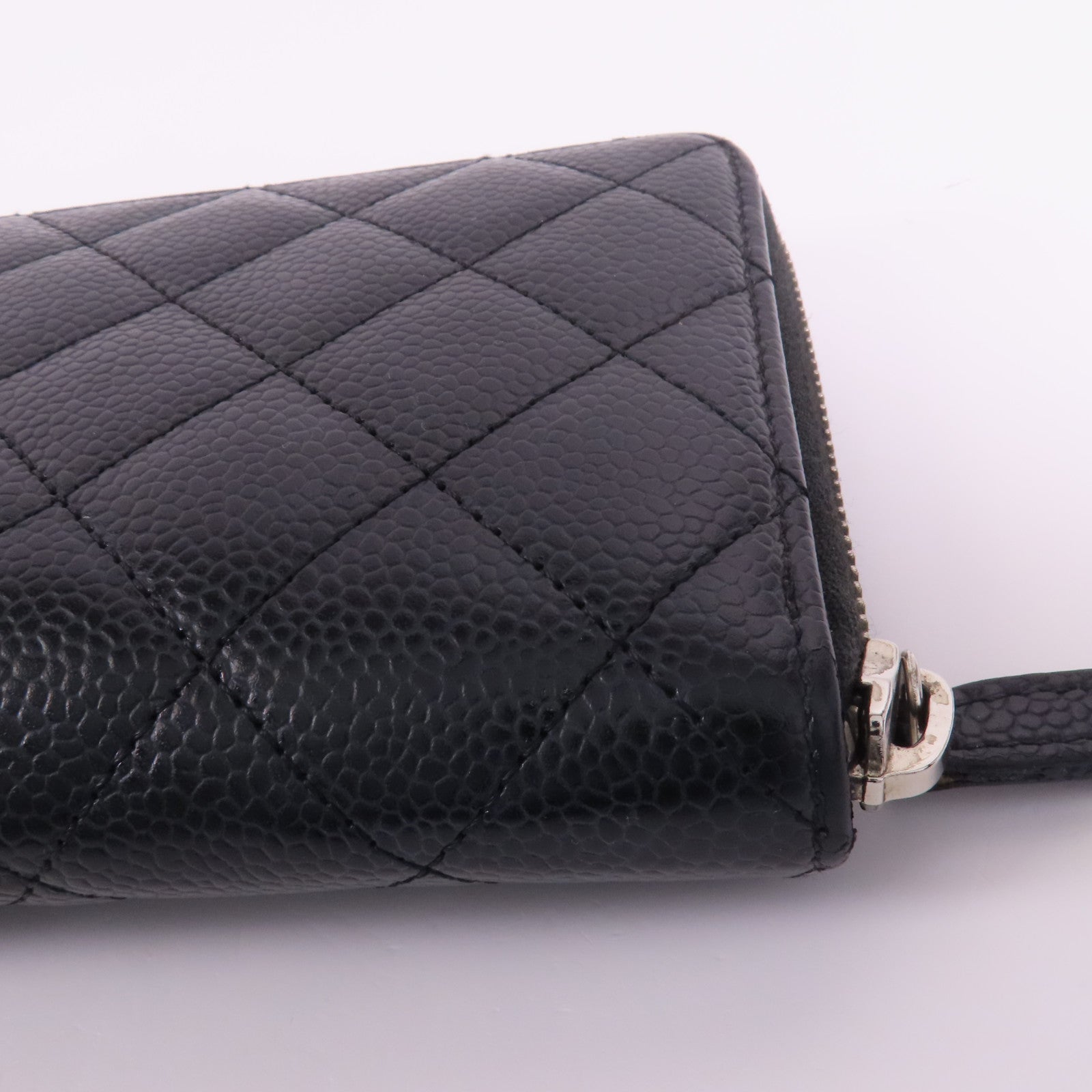CHANEL CC SHW Long Wallet A50097 Calfskin Leather Black