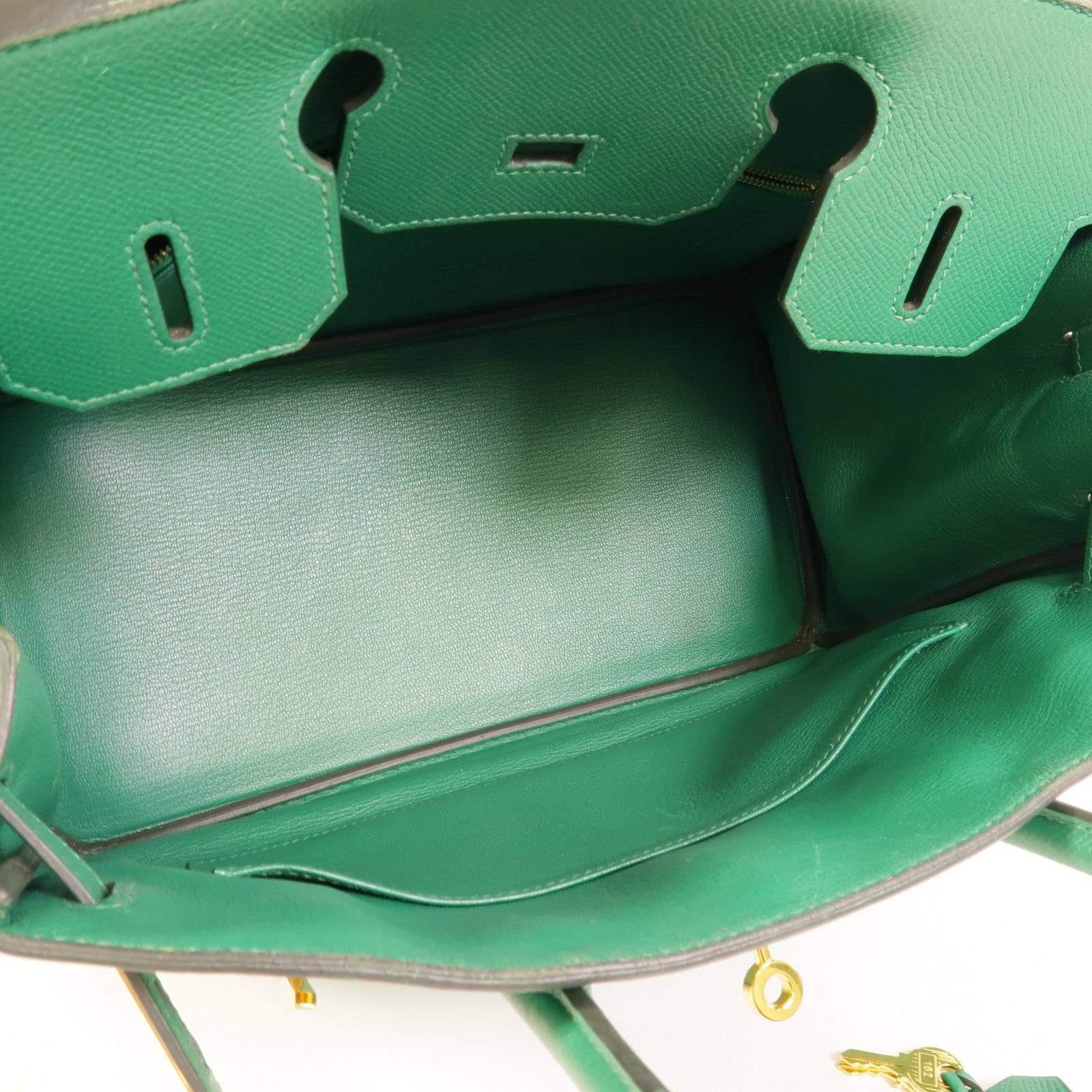 HERMES Epsom皮革Birkin 30手挽袋Malachite