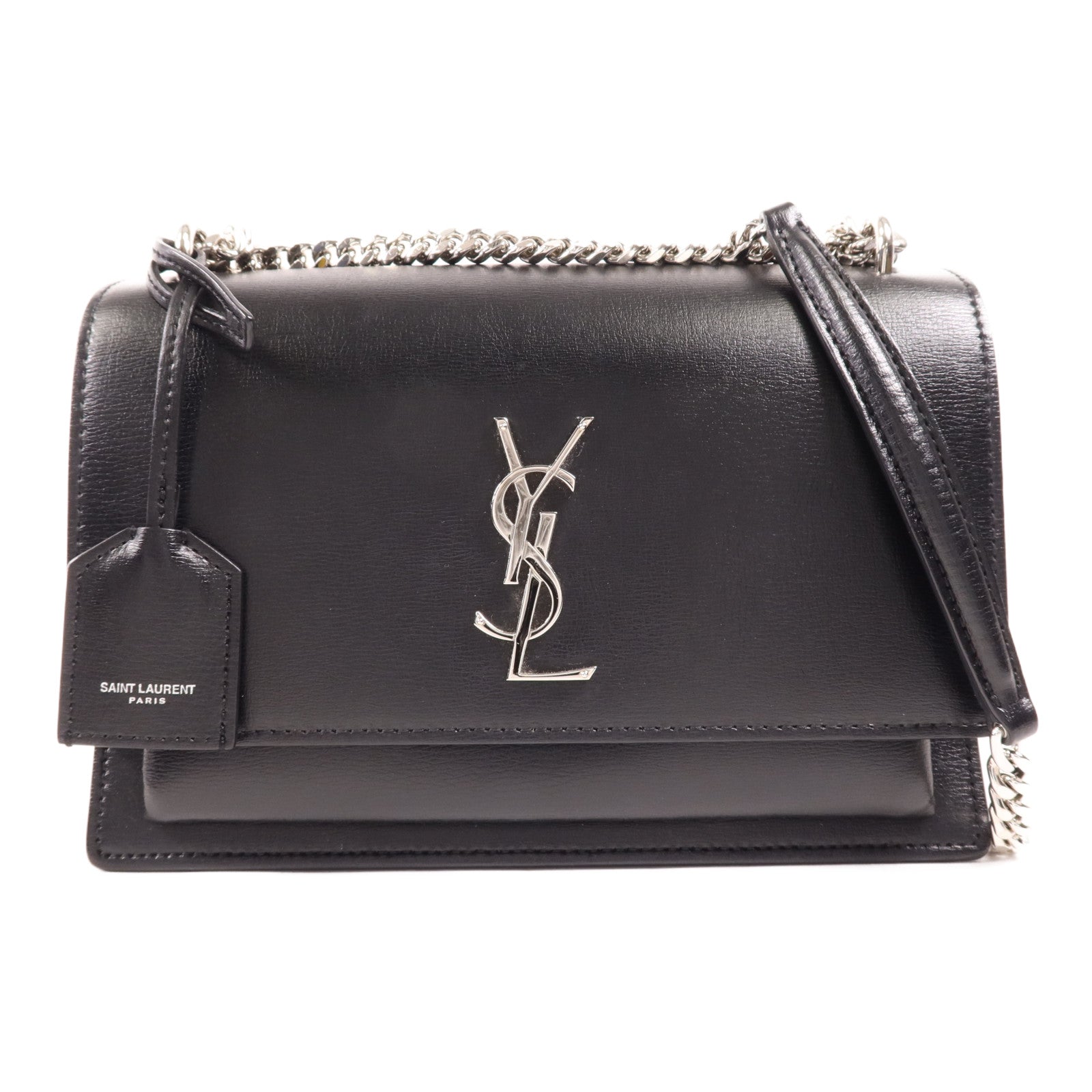 YVES SAINT LAURENT 牛皮皮革Sunset Medium銀扣肩背袋