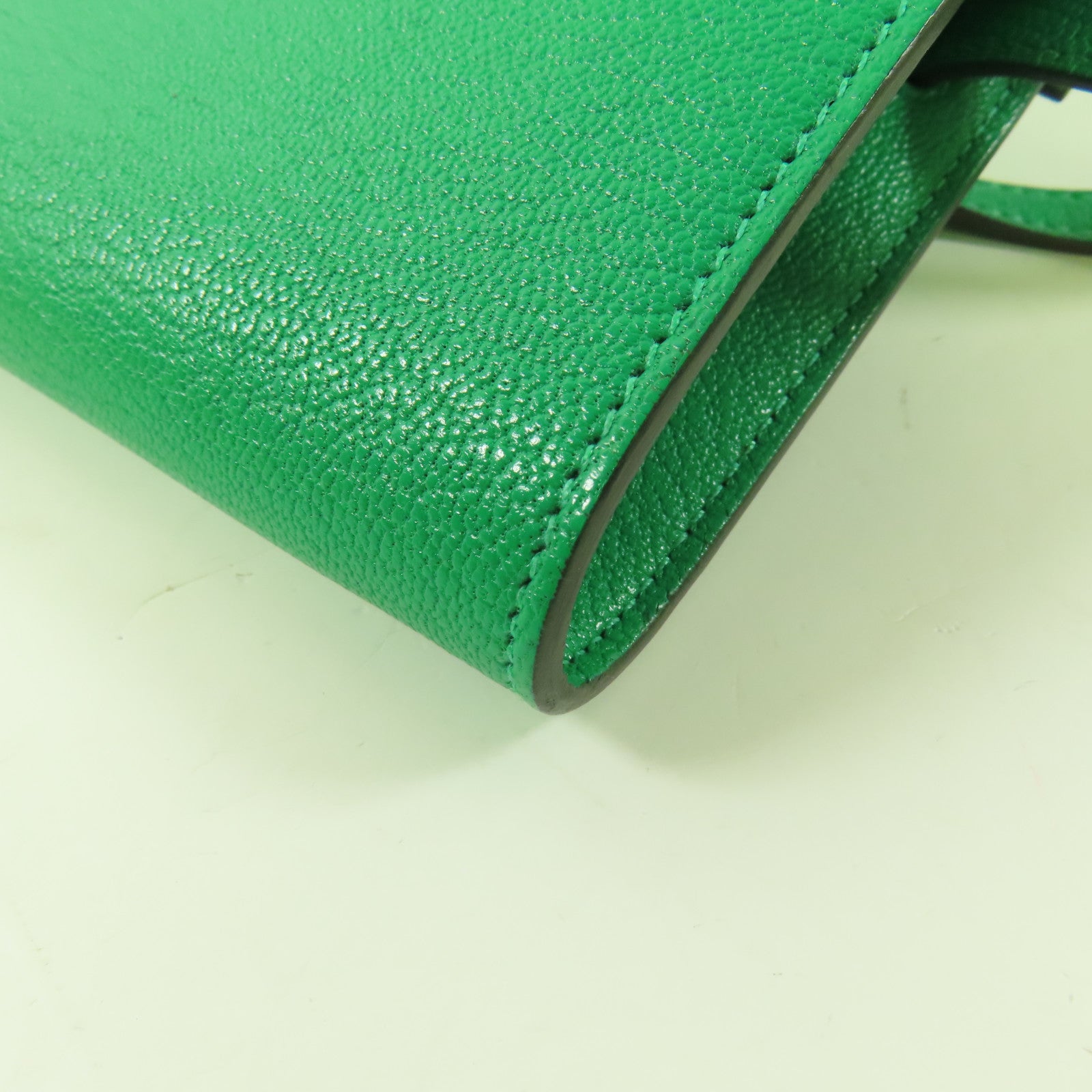 HERMES Chevre皮革Kelly To Go金扣肩背袋6W Menthe/綠色