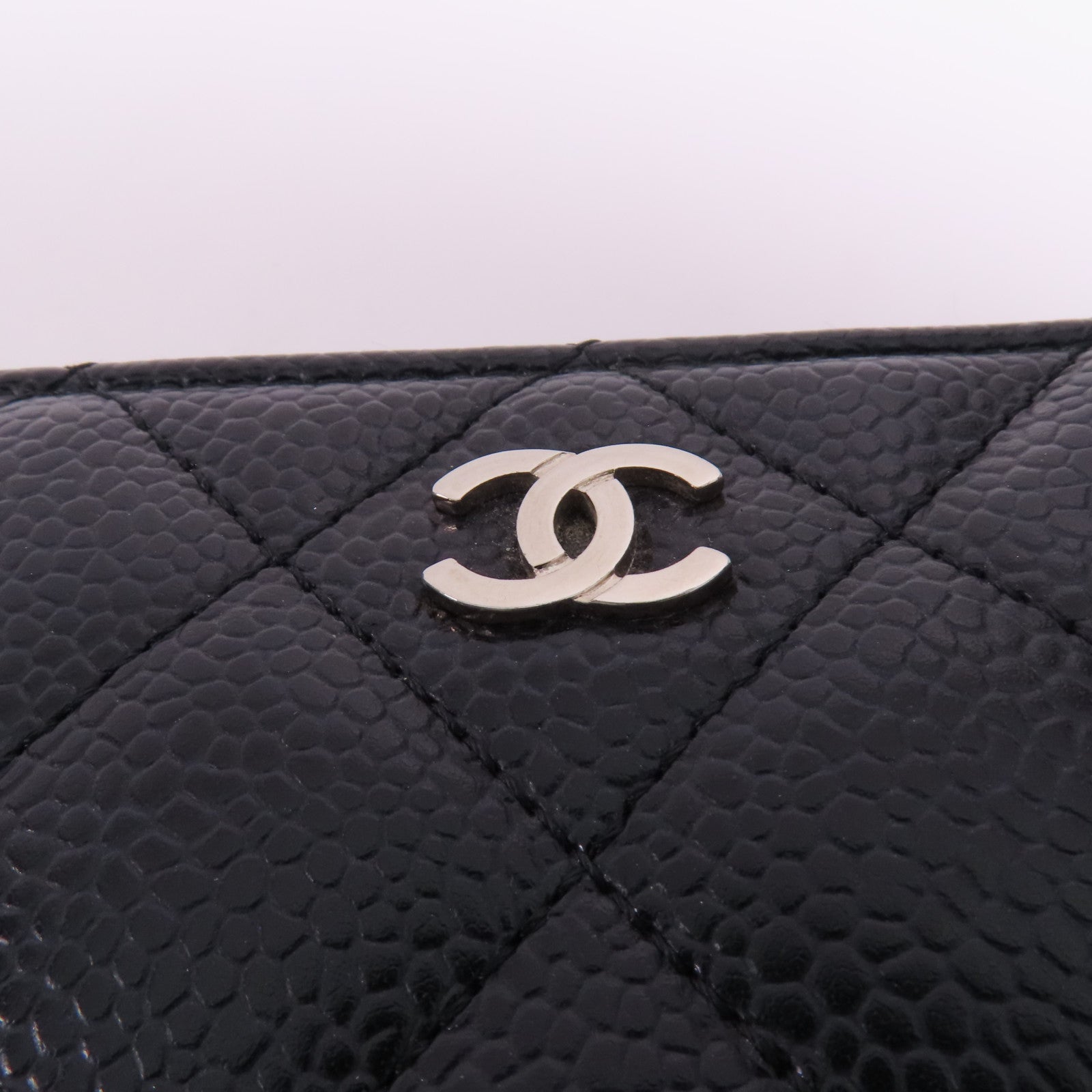 CHANEL CC SHW Long Wallet A50097 Calfskin Leather Black