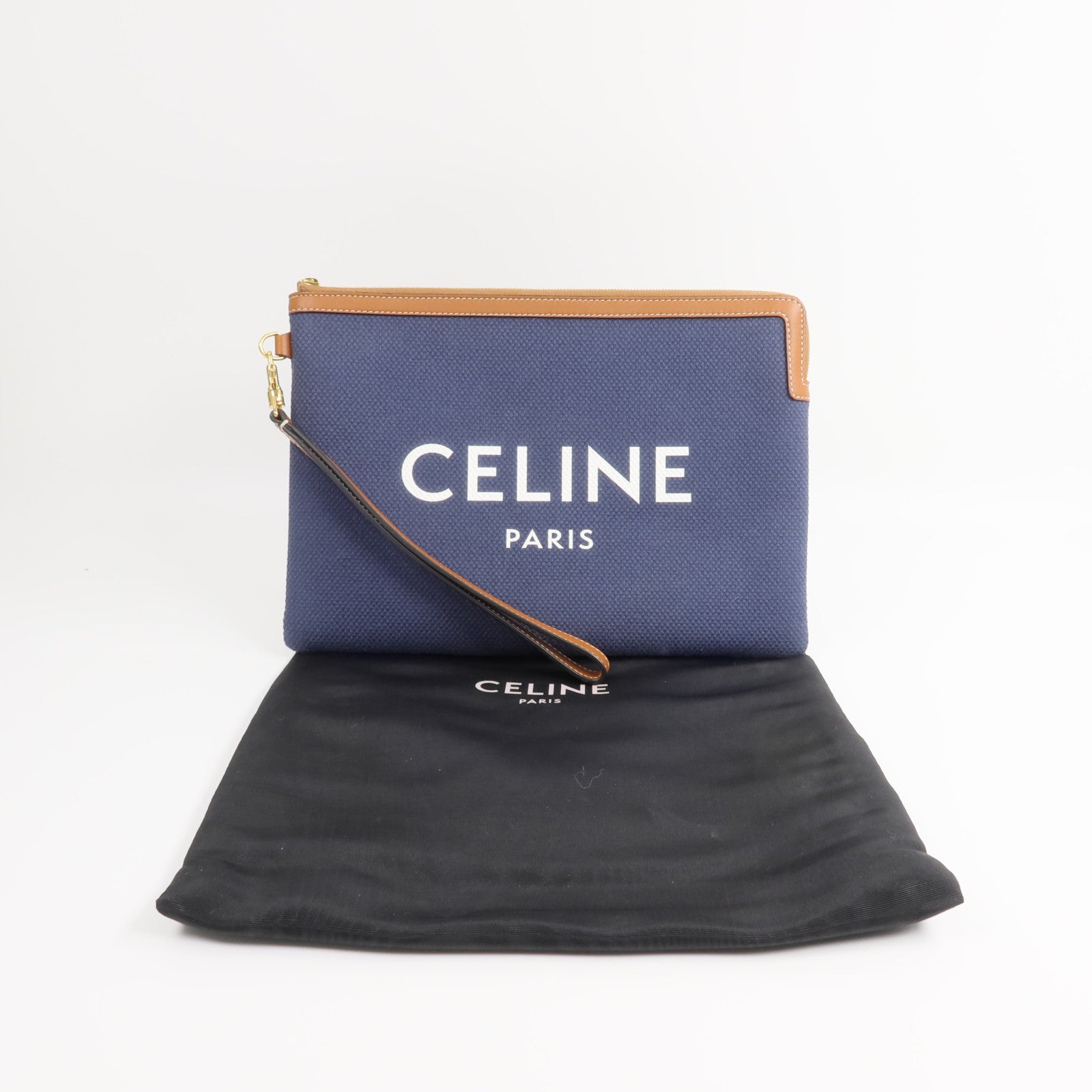 CELINE 牛仔布Denim Zipped Pouch With Strap手拿包